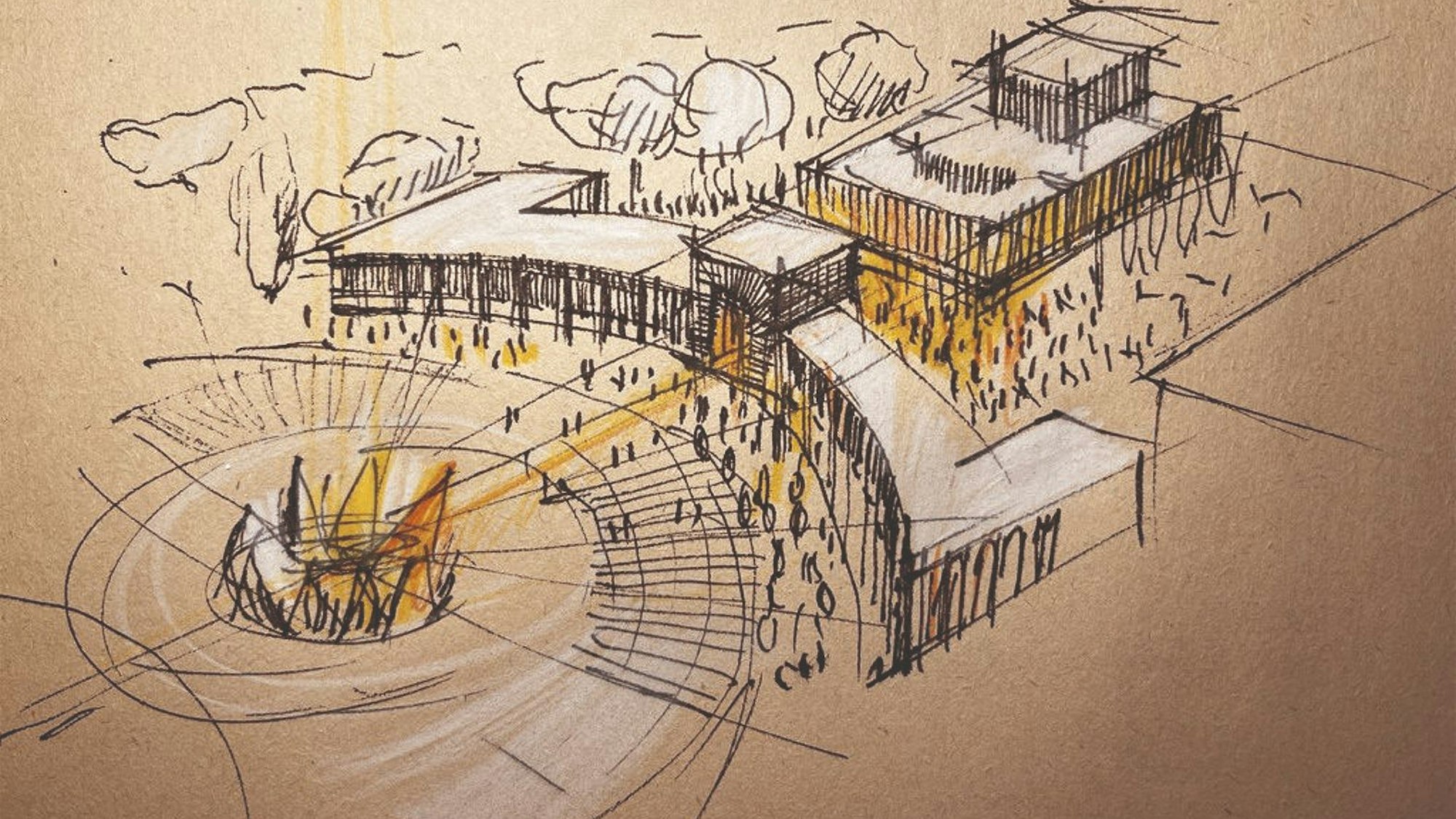 Visualisierung zum geplanten Musical-Theater am Rhein