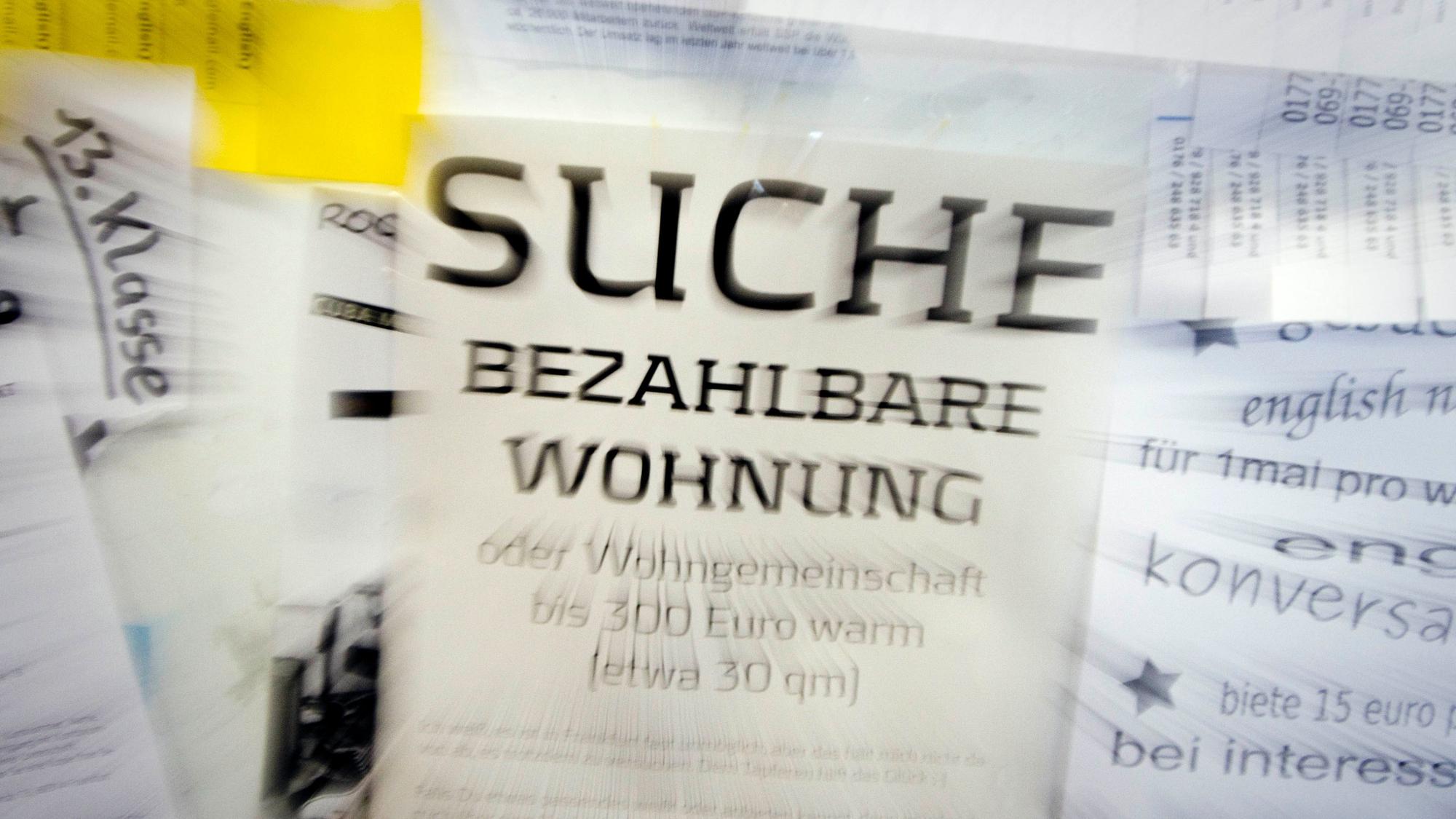 Ein Gesuch eines Studenten nach einer Wohnung.