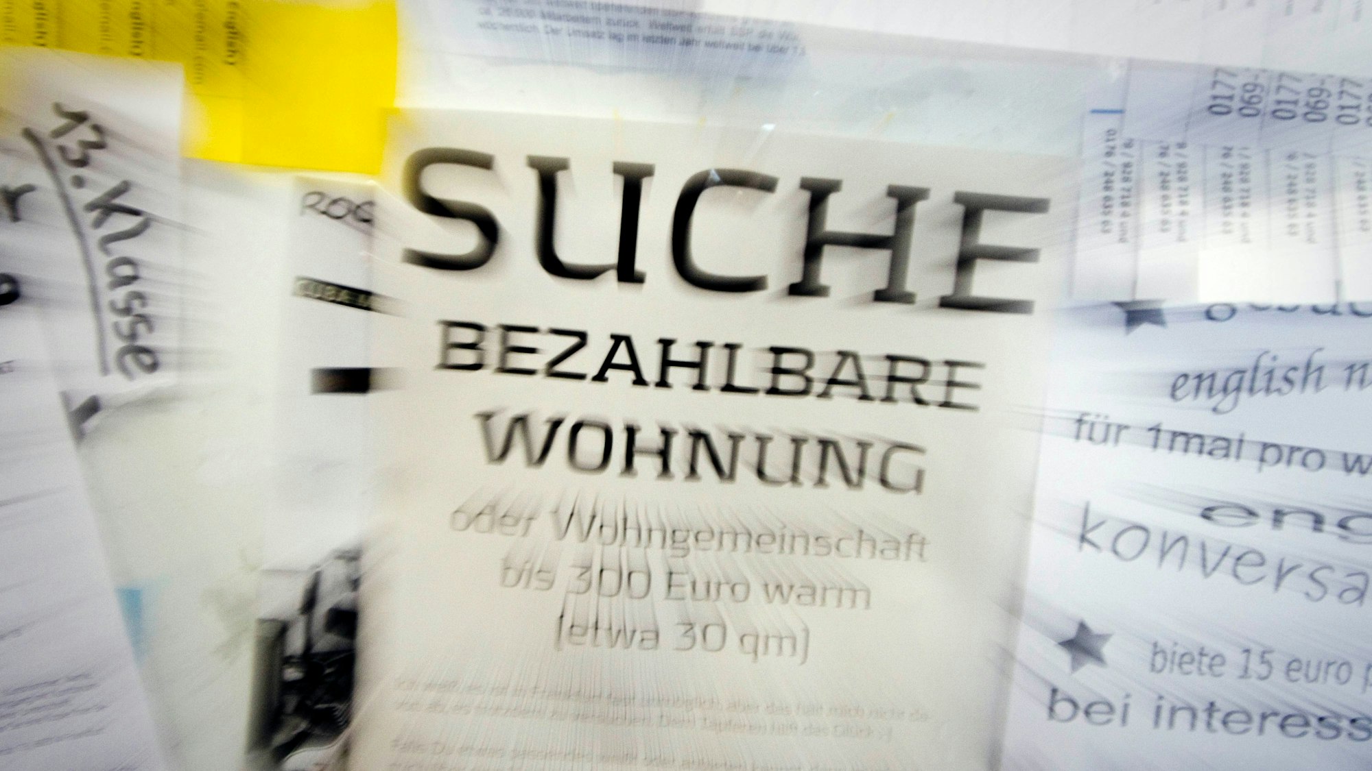 Ein Gesuch eines Studenten nach einer Wohnung.
