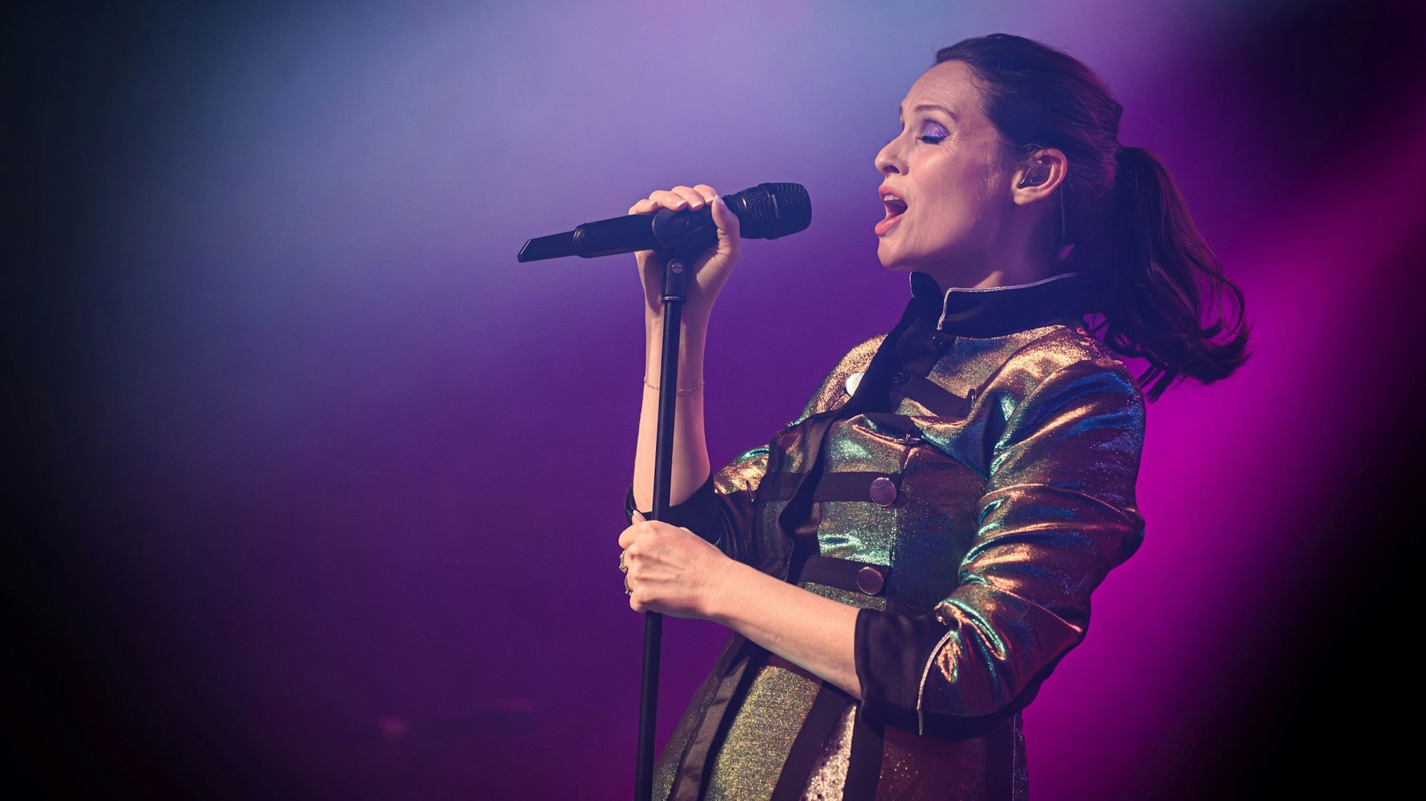 Sophie Ellis-Bextor bei ihrem Auftritt in der Kantine.