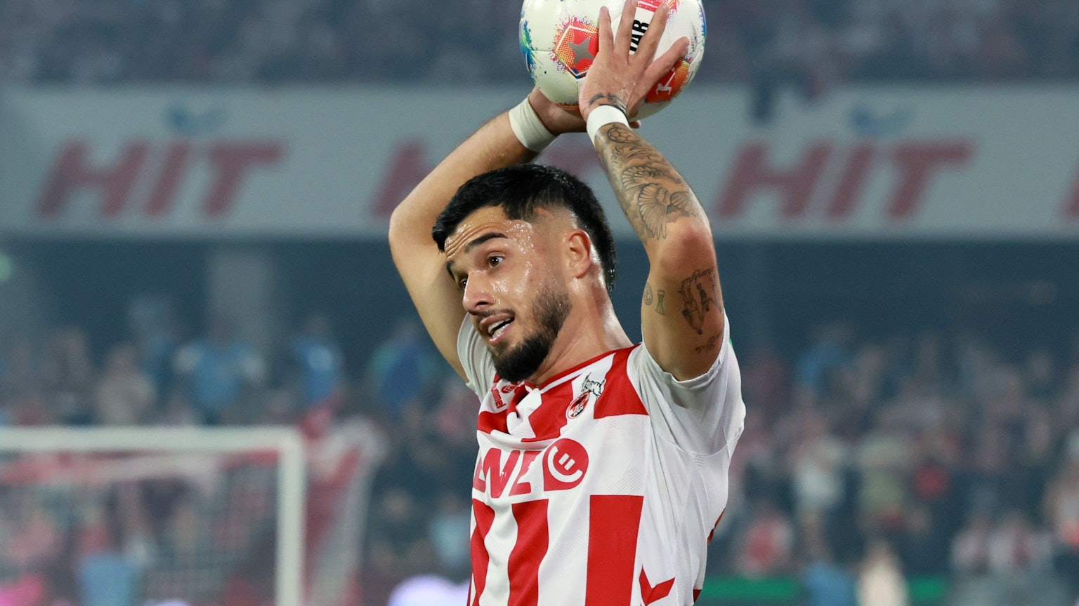 1. FC Köln vs. SC Freiburg, 2. Spieltag, 31.08.2025, 19.30 Uhr, Yusuf Gazibegovic (1. FC Köln), Bild: Herbert Bucco