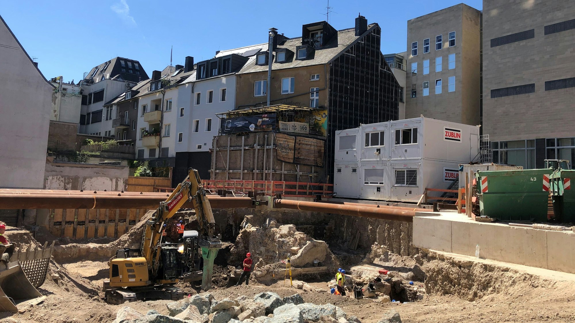 Die Baustelle des Erweiterungsbaus für das Wallraf-Richartz-Museum in Köln.