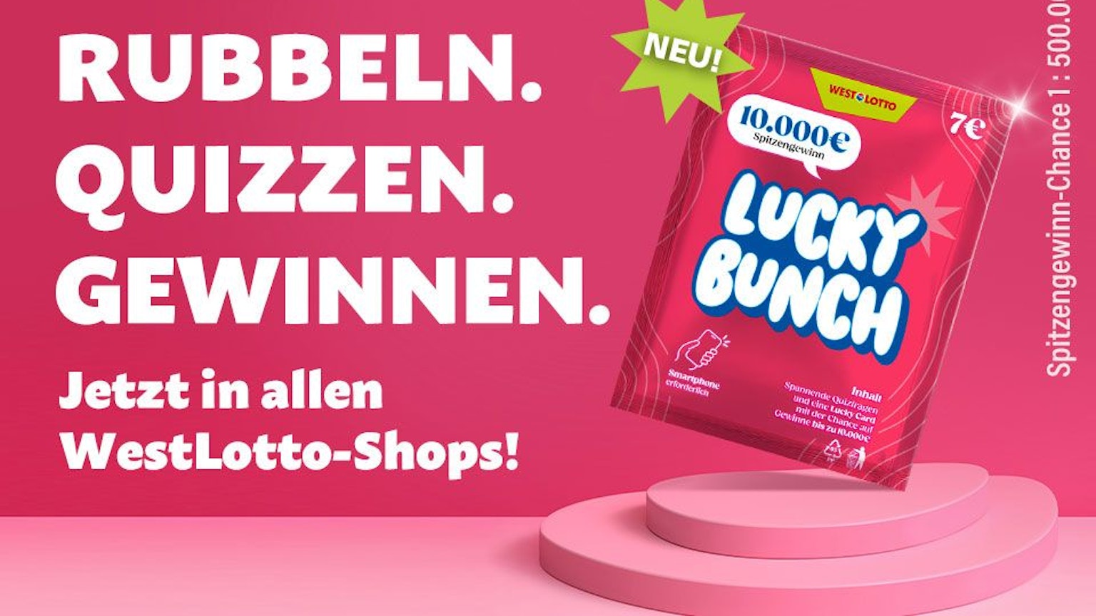 Das neue Rubbellos Lucky Bunch verbindet den klassischen Rubbelspaß mit unterhaltsamen Wissensfragen und sorgt damit für frischen Wind.
