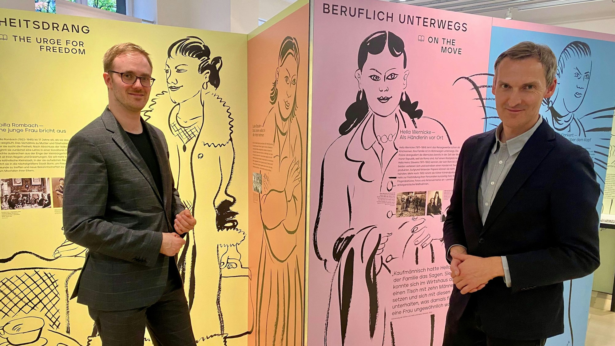 Oliver Gaida (links), einer der Kuratoren der Stiftung Denkmal für die ermordeten Juden Europas in Berlin, und Dr. Henning Borggräfe, Direktor des NS-Dokumentationszentrums der Stadt Köln.