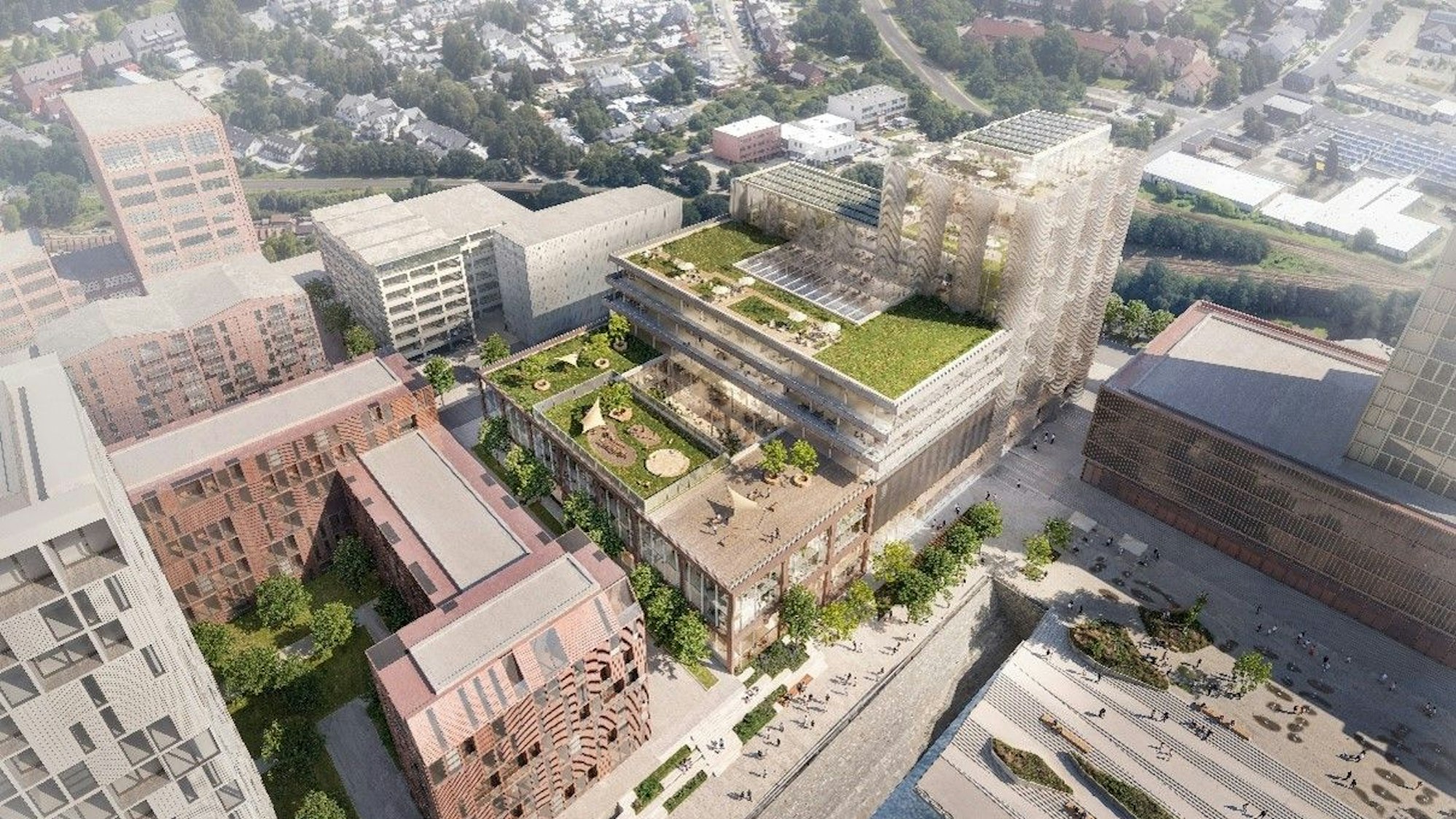 Elf Geschosse, eine großflächige Kita und eine Dachterrasse mit Bar: Mit diesem Konzept haben Art-Invest Real Estate und RKW Architektur die Verantwortlichen des Deutzer Hafens überzeugt.