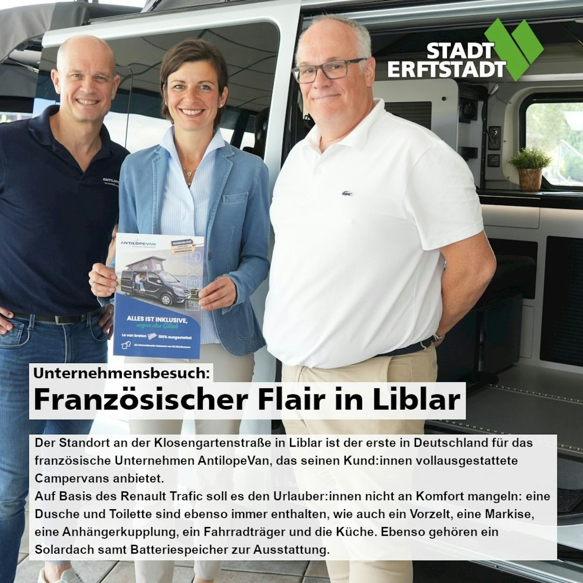 Bürgermeisterin Carolin Weitzel besuchte einen Vertrieb von Wohnmobilen in Erftstadt.