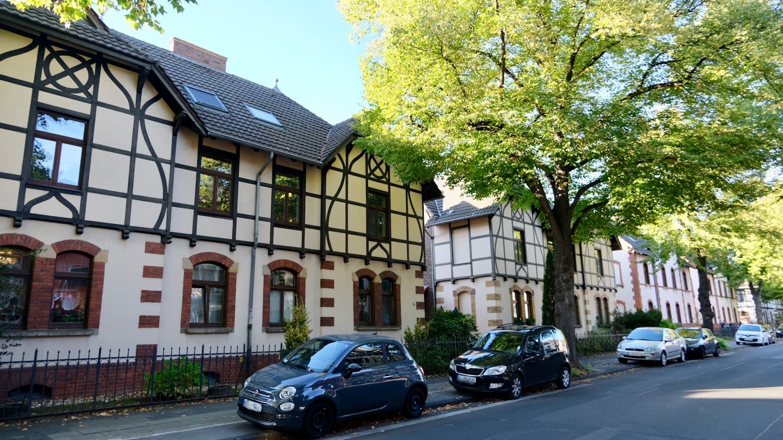 Die Gaswerksiedlung an der Vitalisstraße in Müngersdorf.