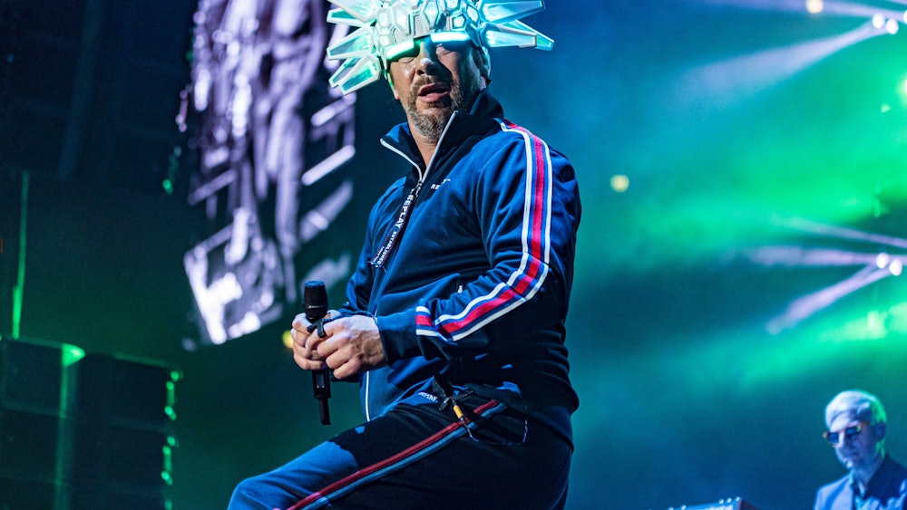 Jamiroquai beim letzten Auftritt 2019 in der Kölner Lanxeess-Arena.
