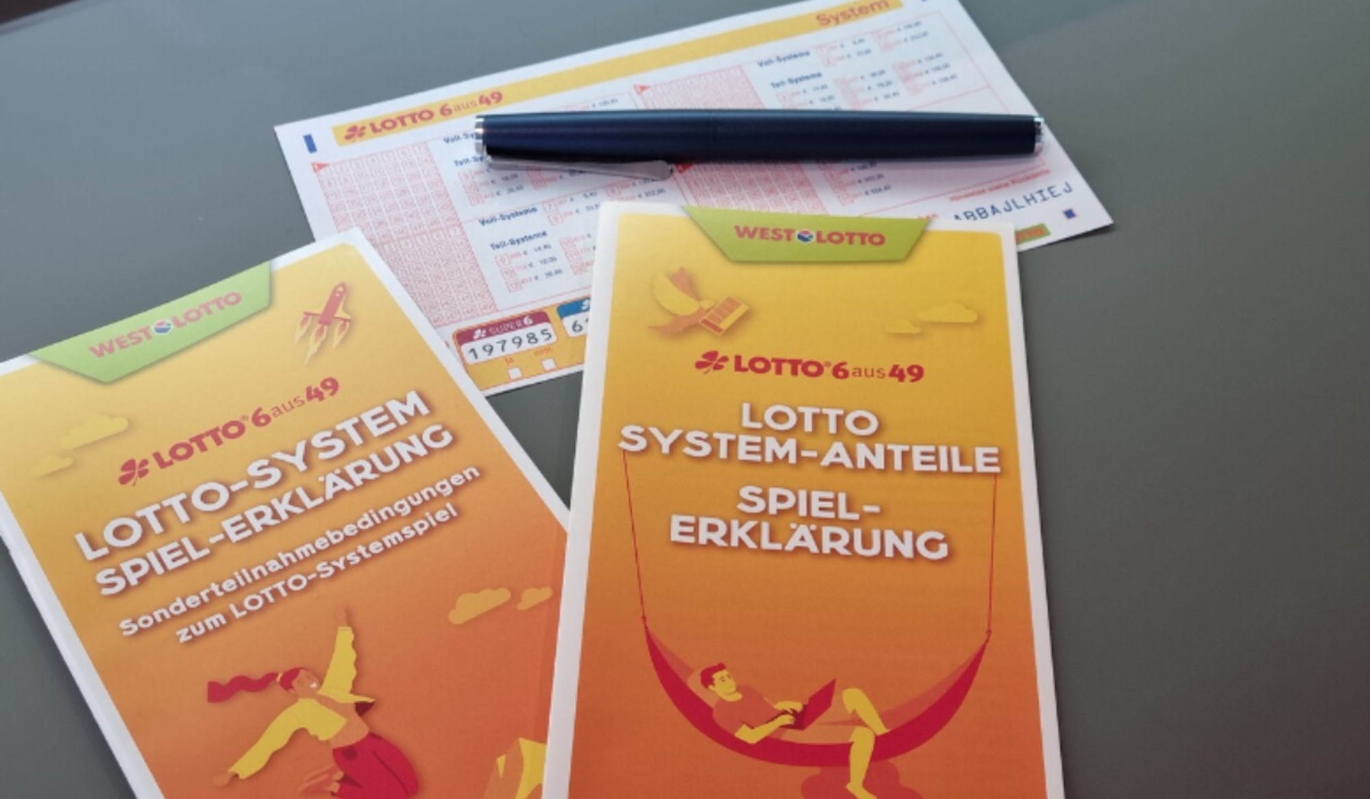 Das Bild zeigt eine Spielerklärung für Lotto-Systemanteile