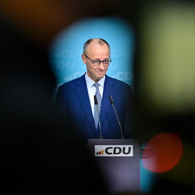 Friedrich Merz bei einer Pressekonferenz (Archivfoto).