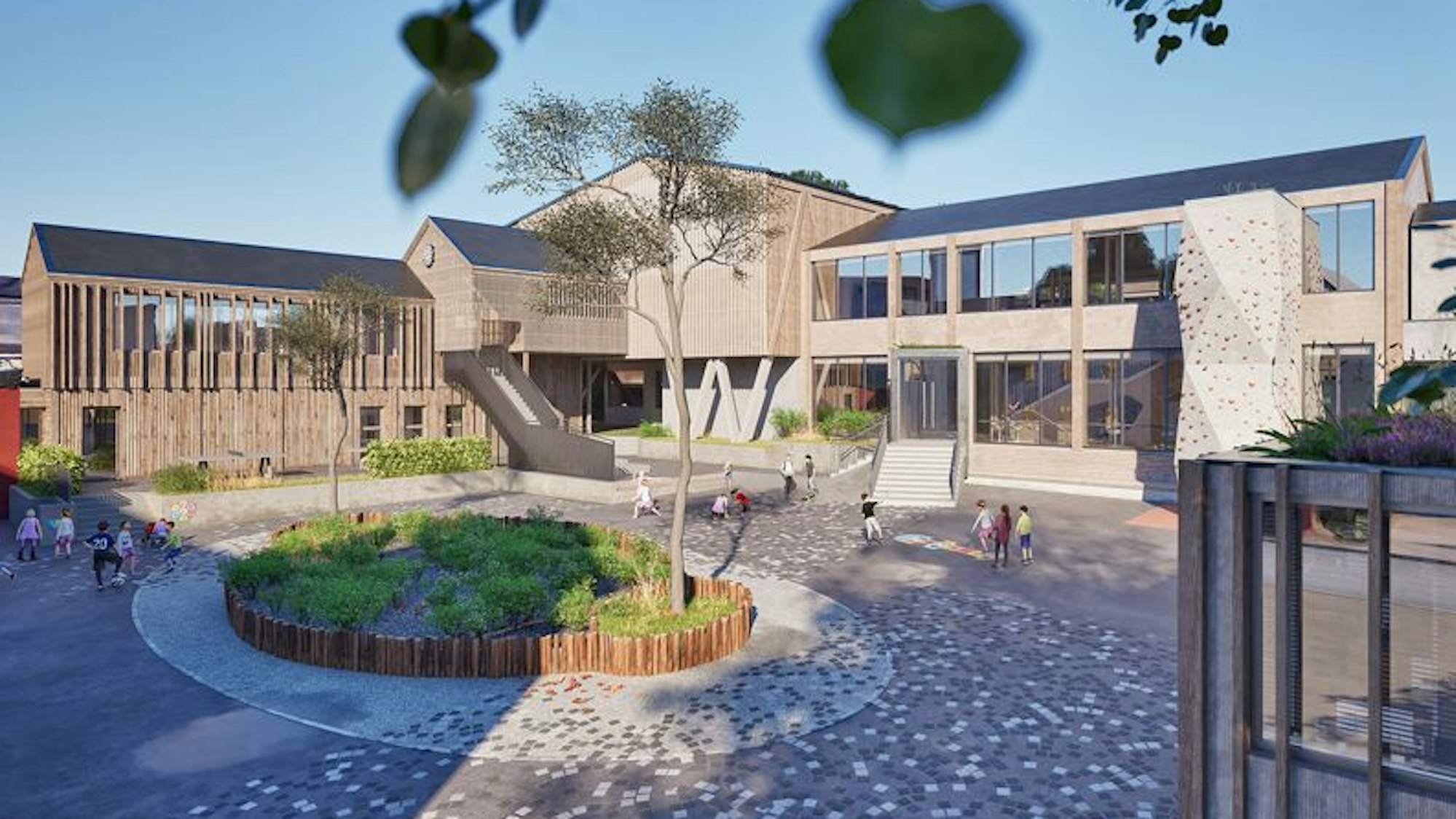 Zunächst nur eine Visualisierung: Aber die schwebende Halle für die Grundschule Villip wird teurer, als manchem in Wachtberg lieb ist.