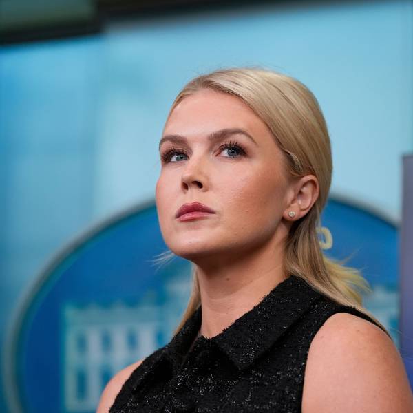 Die Pressesprecherin des Weißen Hauses, Karoline Leavitt während eines Pressebriefings im Weißen Haus.