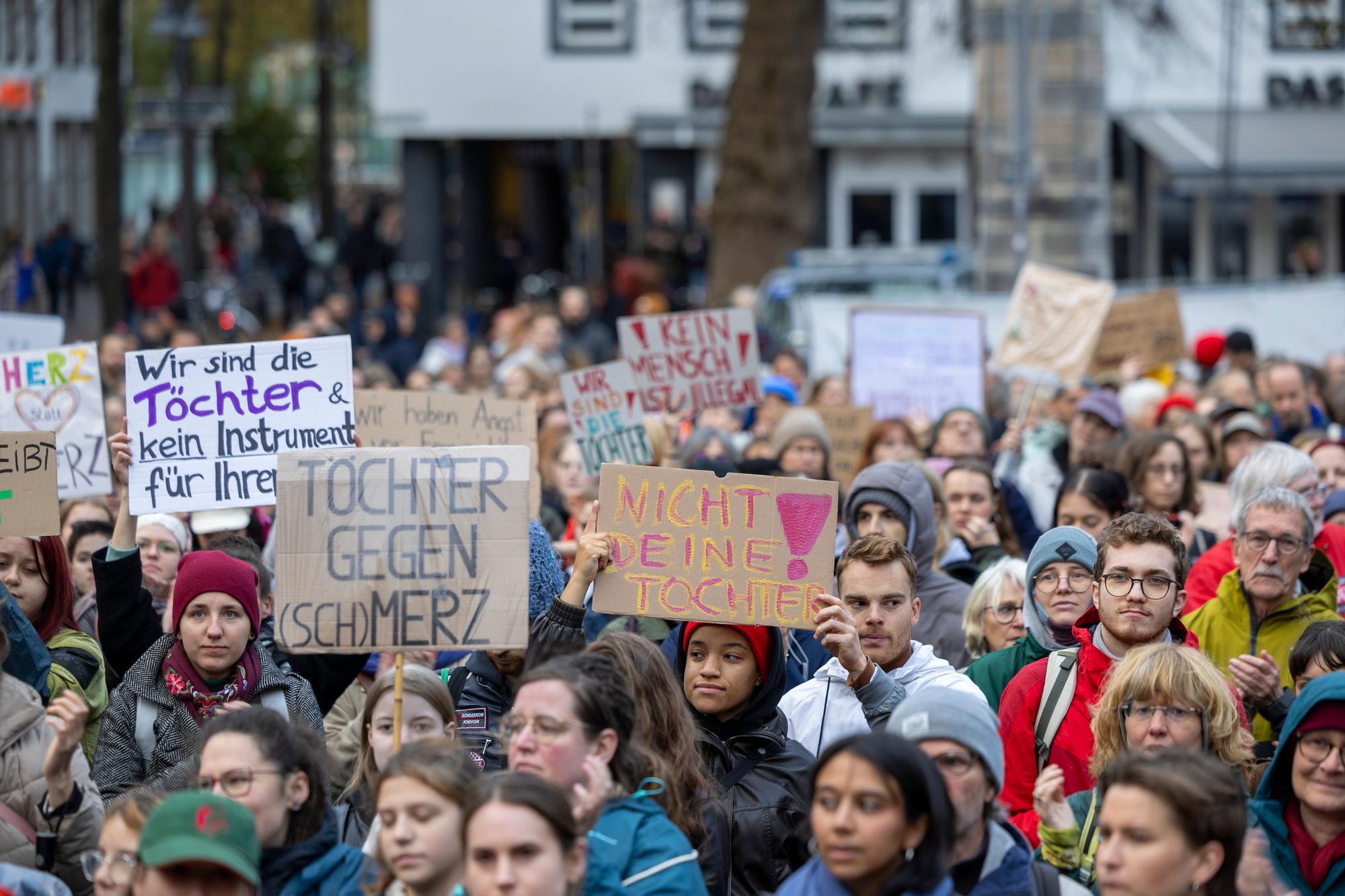 Demonstranten in Köln