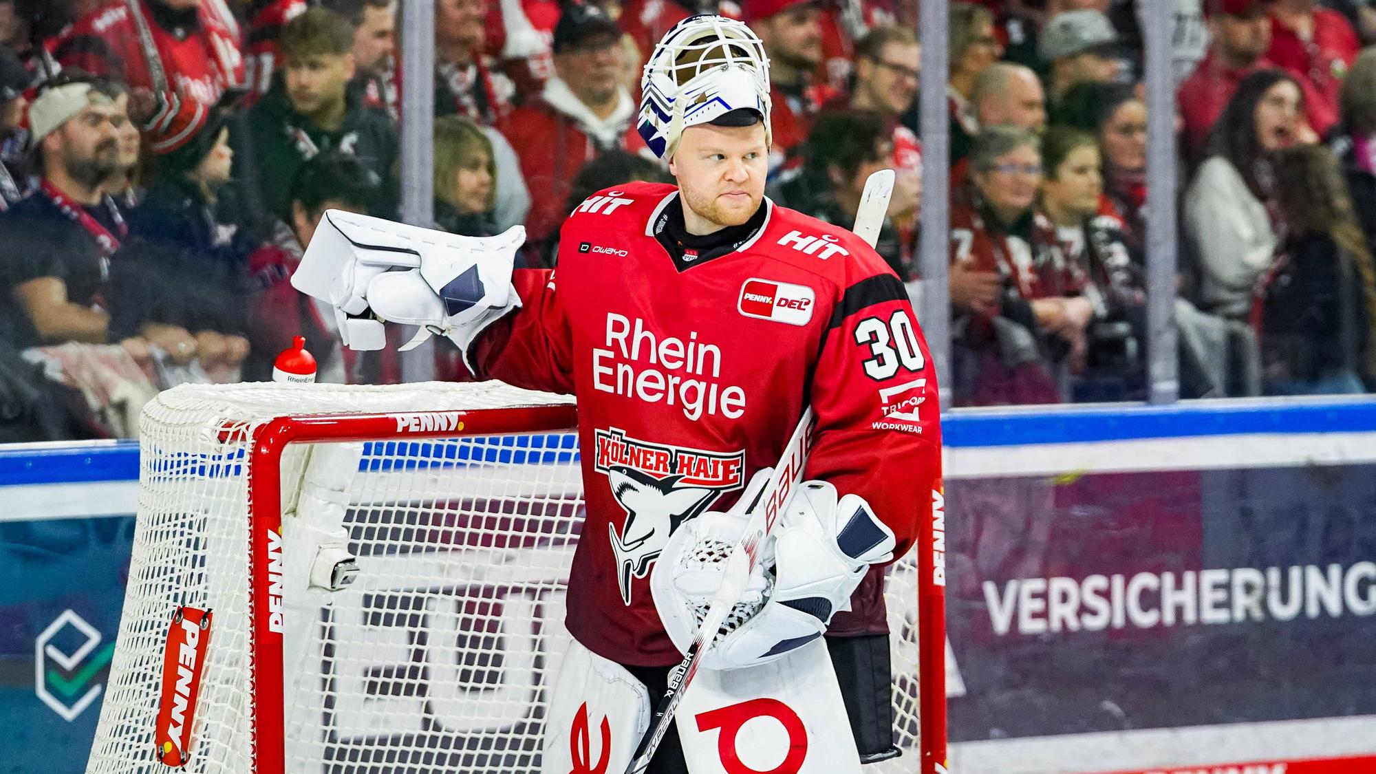Erster Einsatz für Neuzugang Janne Juvonen im Haie-Tor: Dem Finnen gelang gegen Frankfurt ein Shutout.