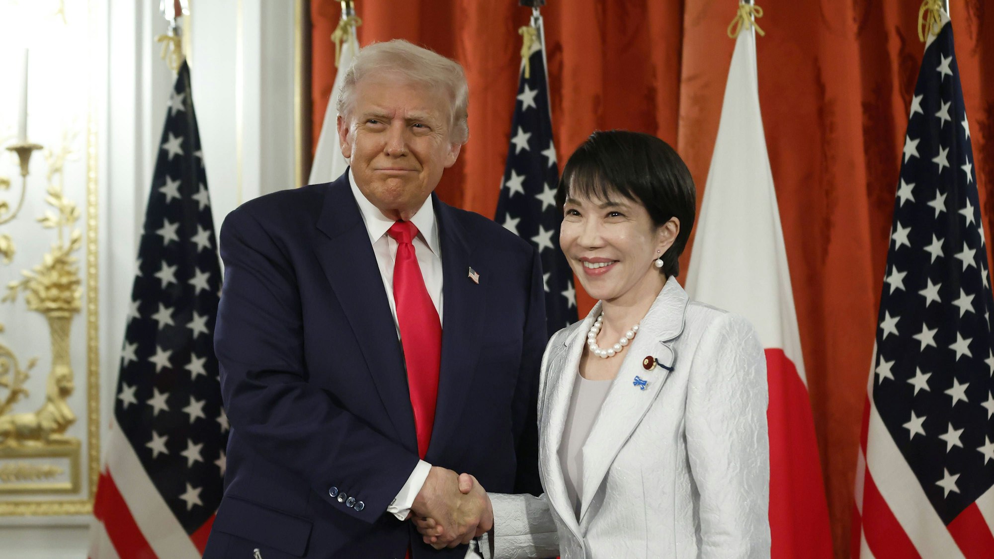US-Präsident Donald Trump ist das erste Mal bei Japans Premierministerin Sanae Takaichi zu Gast.