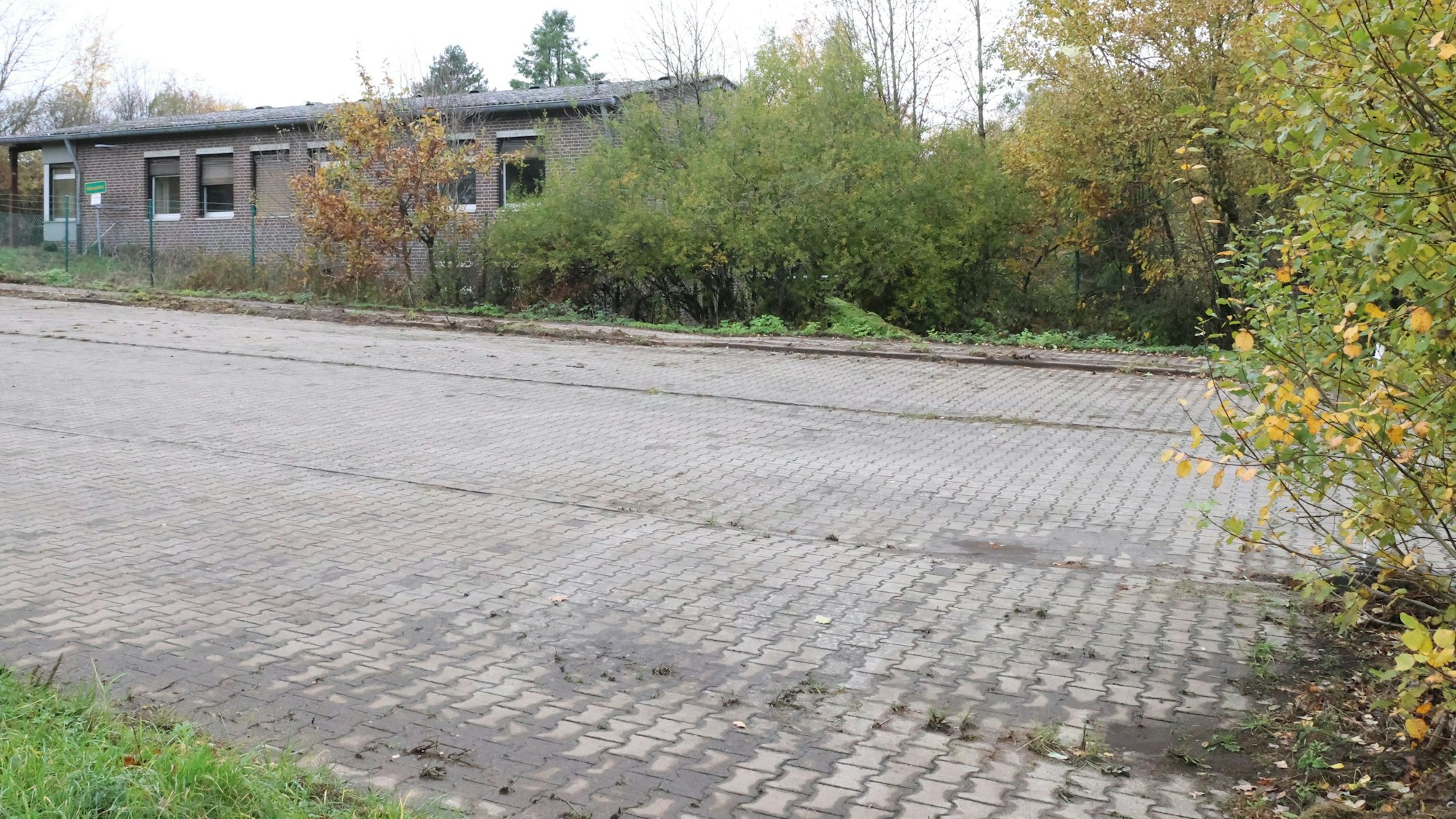 Das Foto zeigt den kürzlich freigeschnitten Parkplatz vor der Reichshof-Kaserne.