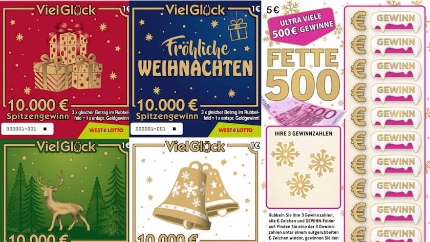 Die neuen Weihnachts-Rubbellose von WestLotto