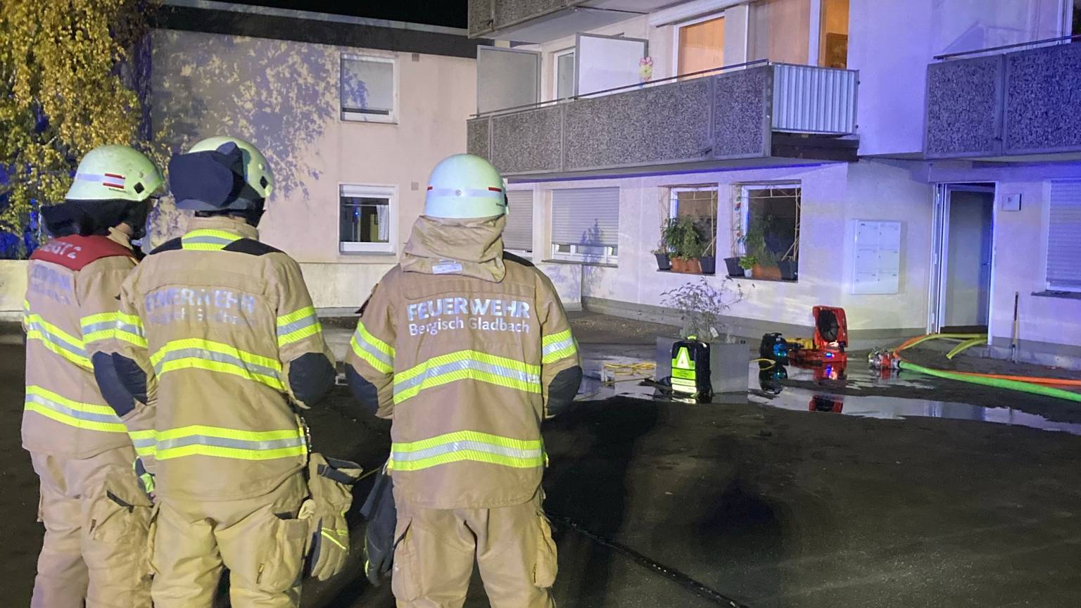 Die Einsatzstelle in Kaule von Bergisch Gladbach