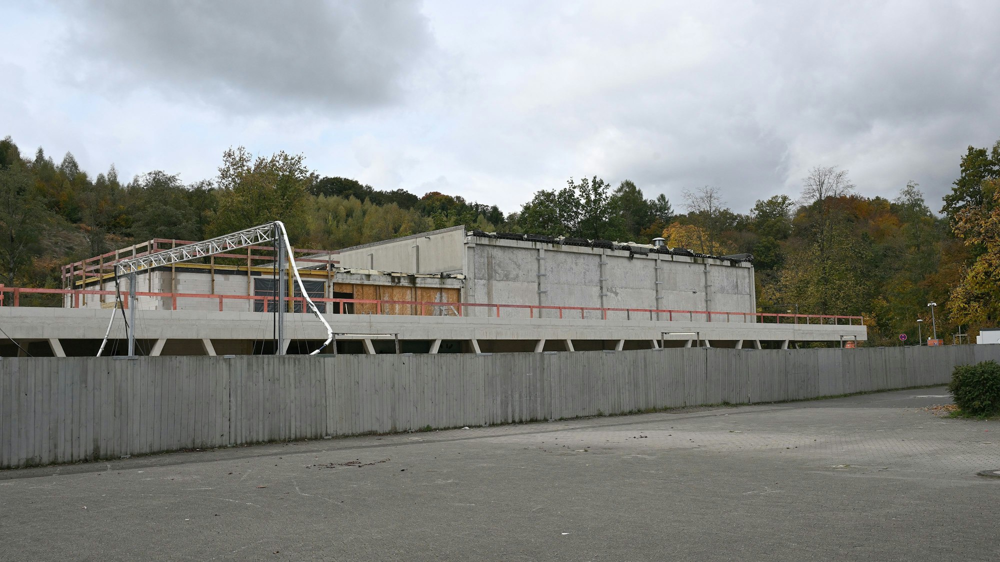 Das Foto zeigt die Baustelle am Schulzentrum