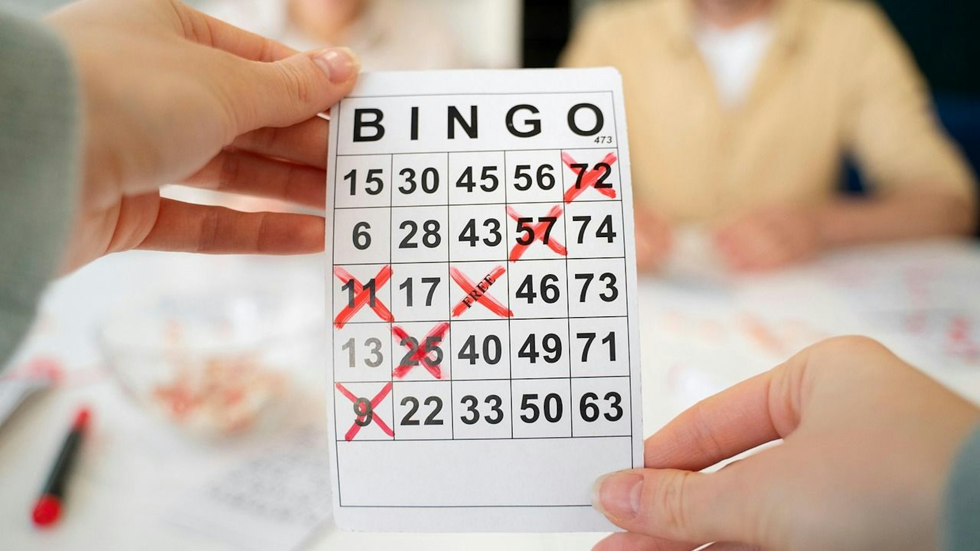 Fünf Zahlen in einer Reihe sind für ein Bingo nötig.