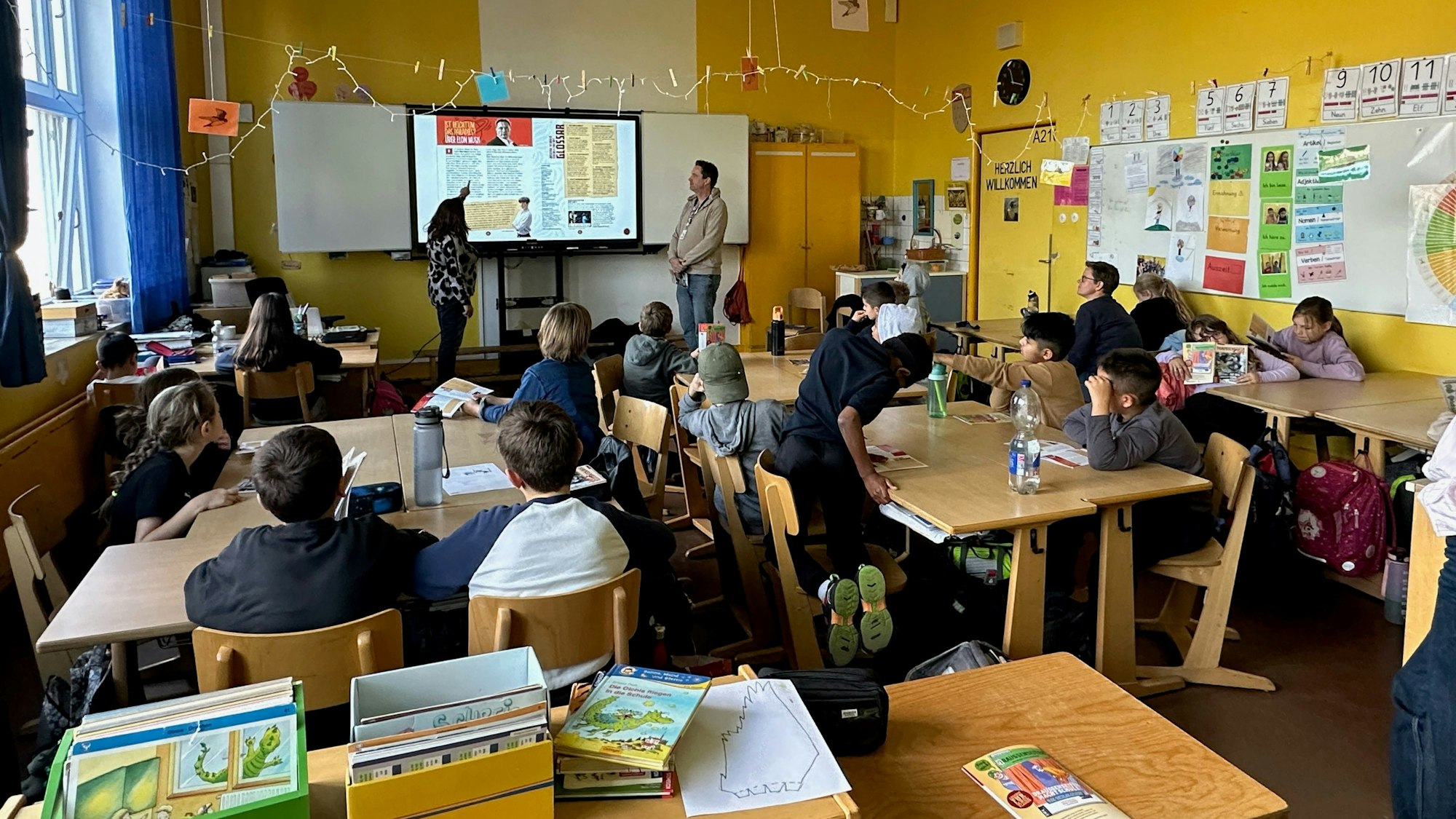 Das Projekt „Draussenseiter“ macht Schule" besucht eine vierte Klasse der Grundschule Garthestraße