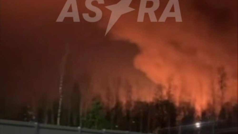 Screenshot vom russischen Telegram-Kanal Astra: Explosionen am Umspannwerk in Wladimir