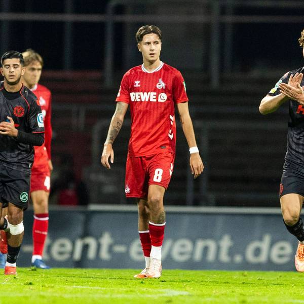 Cologne Cup 2025 09.10.2025 Enzo Wirtz Fortuna Köln, 9 jubelt nach seinem Tor zum 1:1 Ausgleich beim Cologne Cup 2025 im Spiel 1. FC Köln gegen Fortuna Köln am 09.10.2025 im Südstadion in Köln *** Cologne Cup 2025 09 10 2025 Enzo Wirtz Fortuna Köln, 9 celebrates after his goal to equalize 1 1 during the Cologne Cup 2025 in the match 1 FC Köln against Fortuna Köln on 09 10 2025 at the Südstadion in Cologne Copyright: xBEAUTIFULxSPORTS/Meuselx
