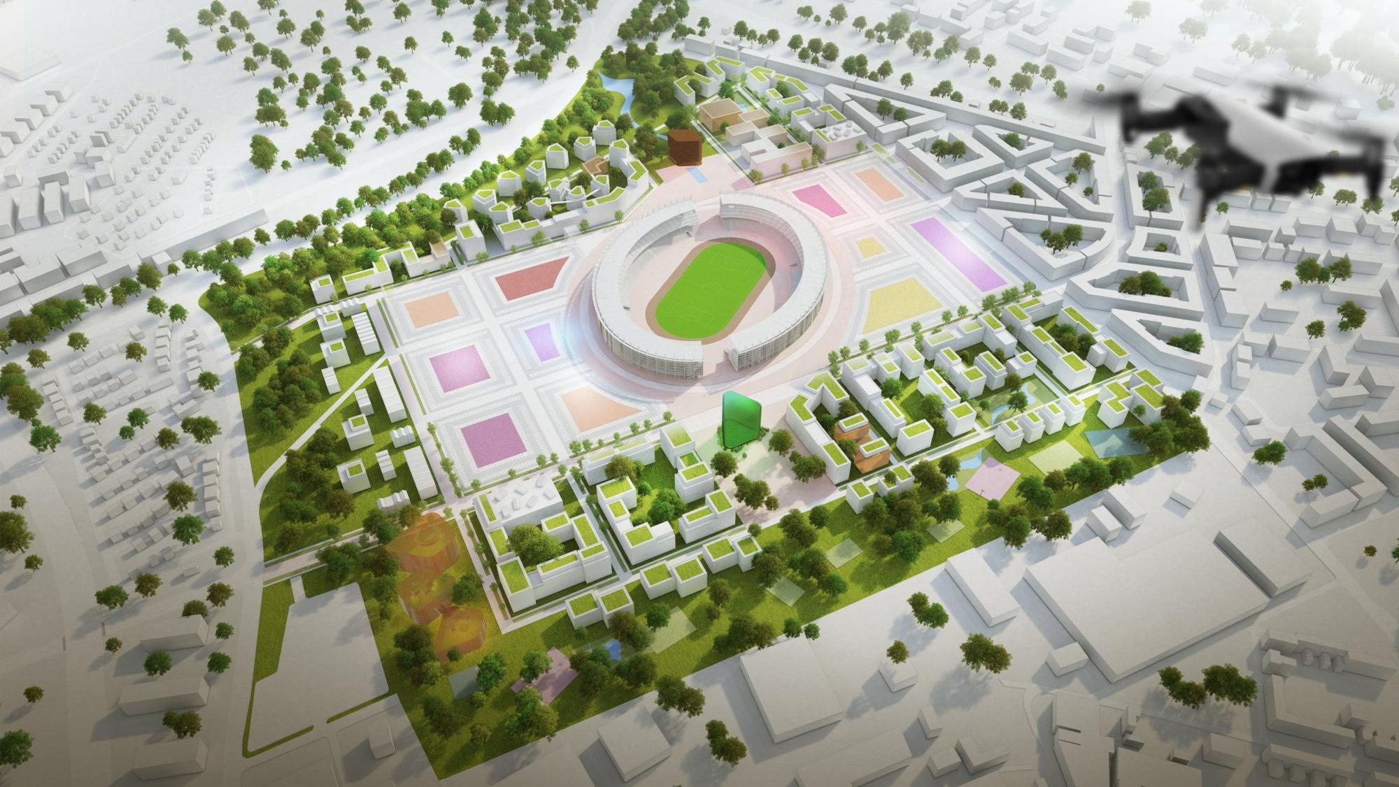 Das modulare Olympiastadion, dass im Kölner Norden entstehen könnte.