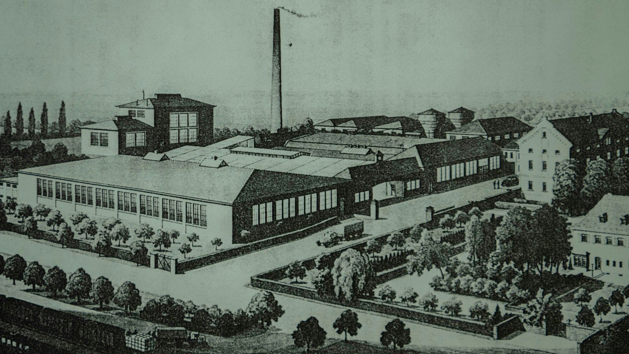 Das Bild zeigt eine alte Ansicht des Traditionsunternehmens.