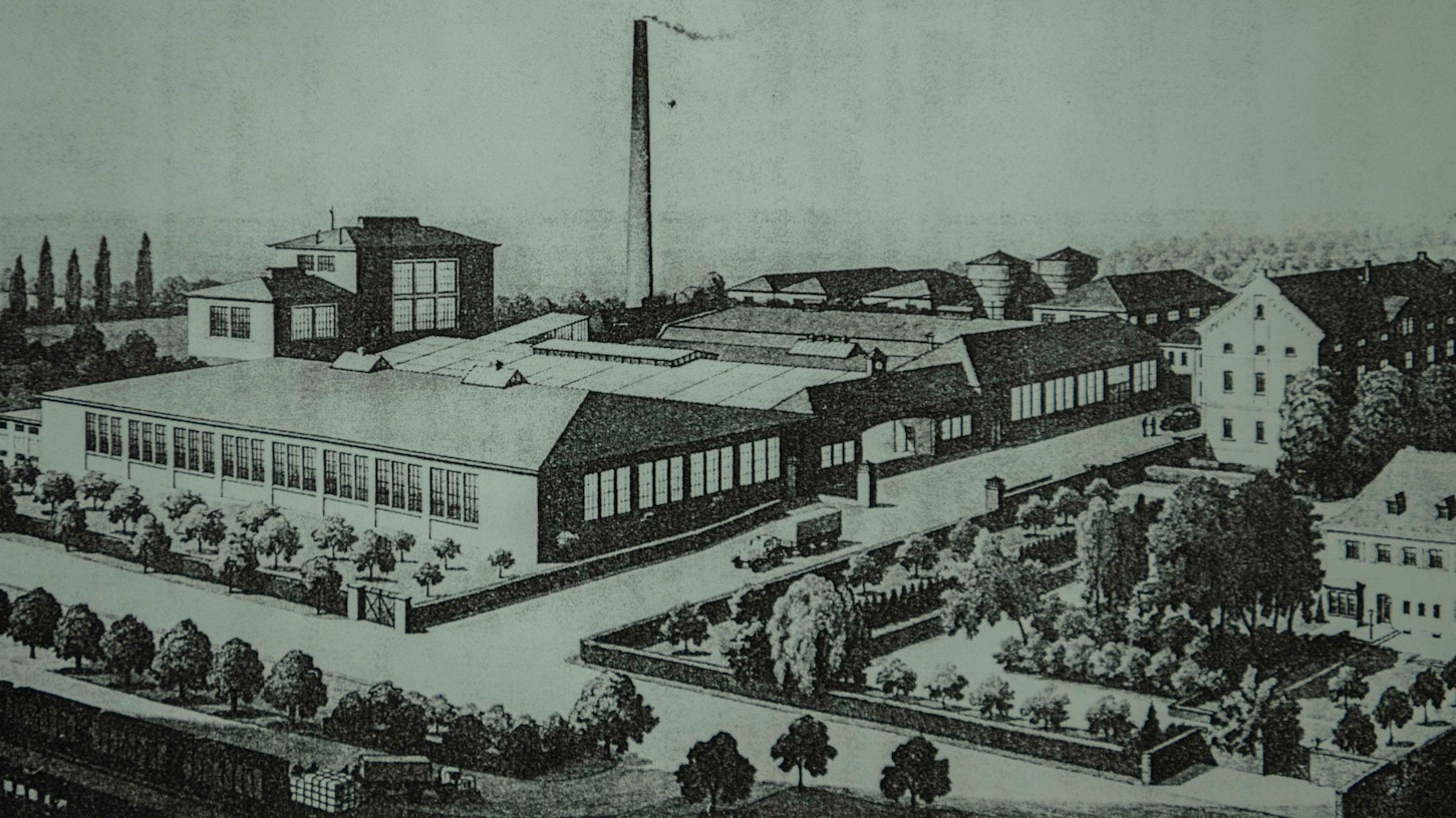 Das Bild zeigt eine alte Ansicht des Traditionsunternehmens.