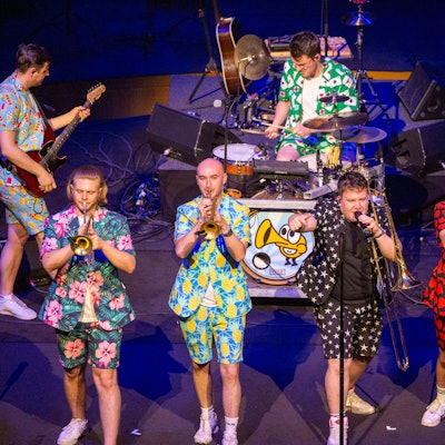 Druckluft bei einem Auftritt in der Philharmonie.