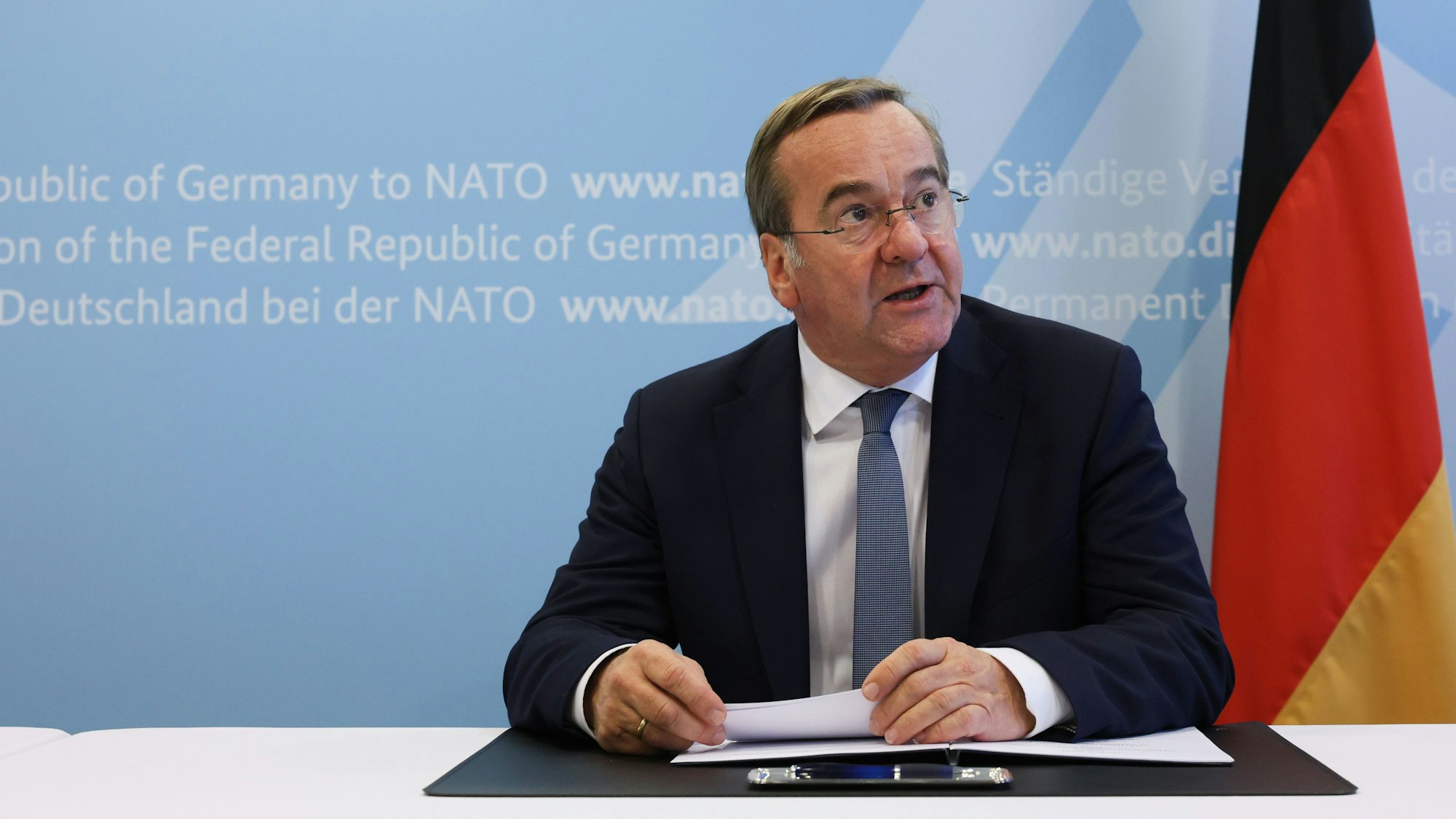 Der deutsche Verteidigungsminister Boris Pistorius (SPD) hat erneut vor Moskaus Motiven gewarnt. (Archivbild)