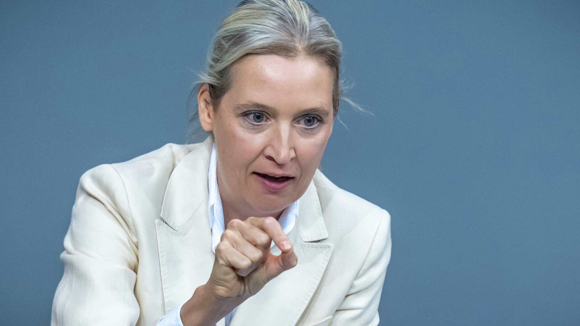 Alice Weidel, Bundesvorsitzende und Fraktionsvorsitzende der AfD, spricht im Bundestag.