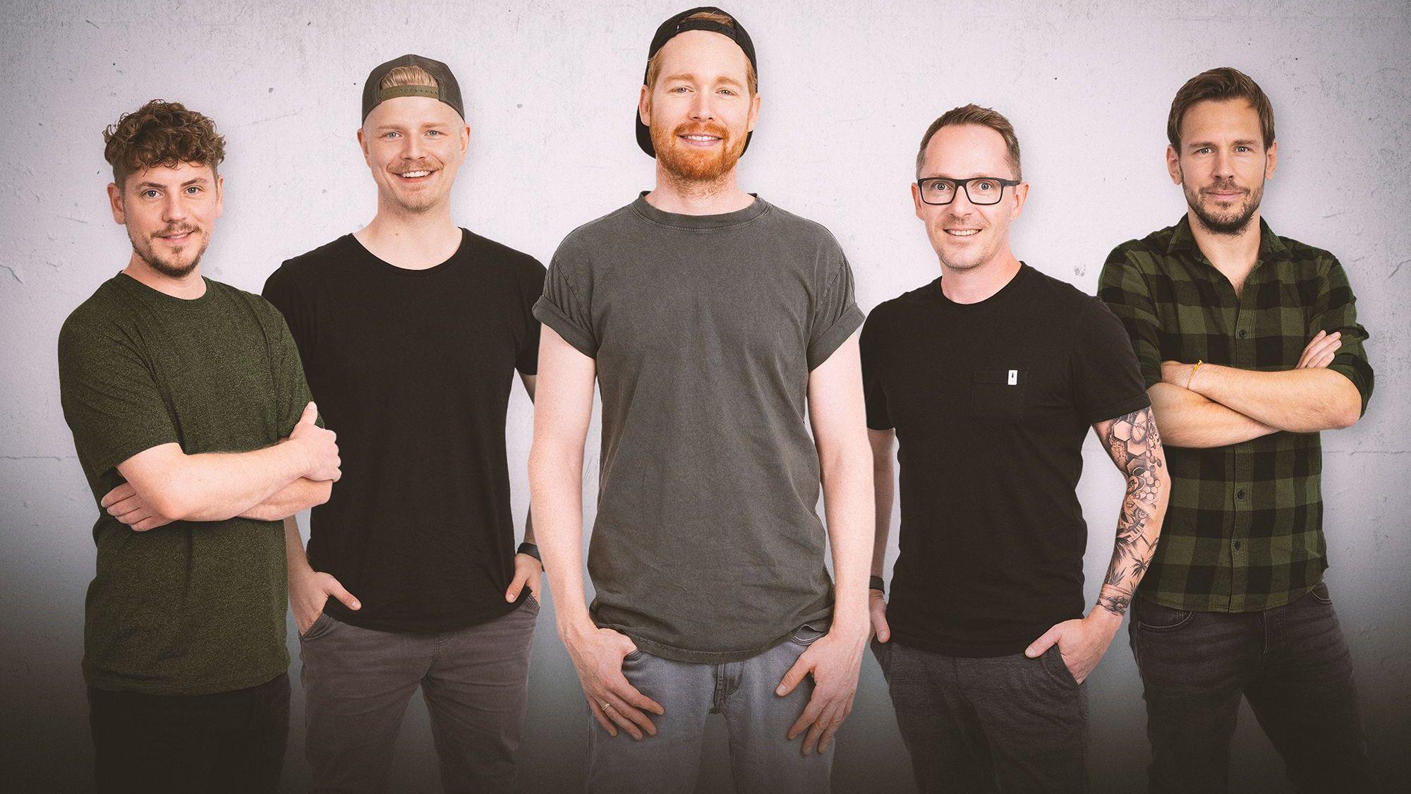 Miljö spielt bei Ärm en Ärm: (von links) Simon Rösler, Daniel Pottgüter, Nils Schreiber, Sven Löllgen, Max Eumann.