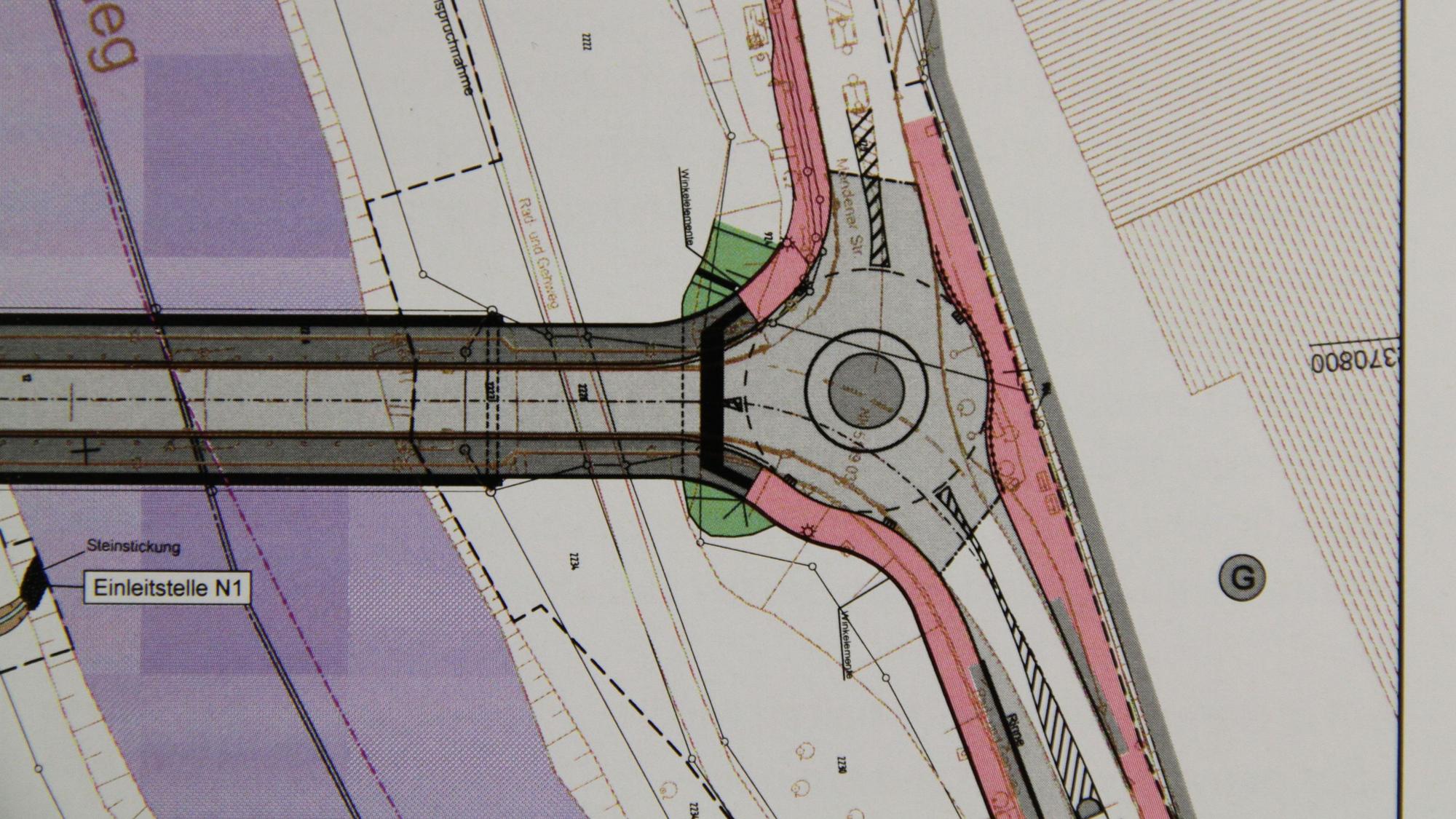 Entwurf für den neuen Kreisverkehr an Mendener Straße/Siegstraße und Uferstraße