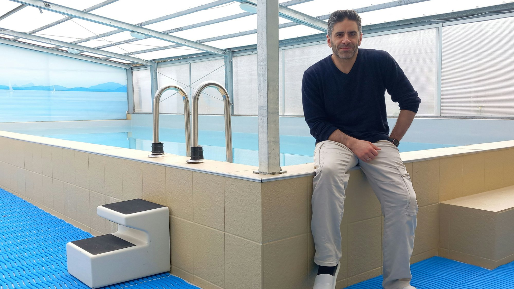 Bilal Shabib in seinem Privatbad in Pech.