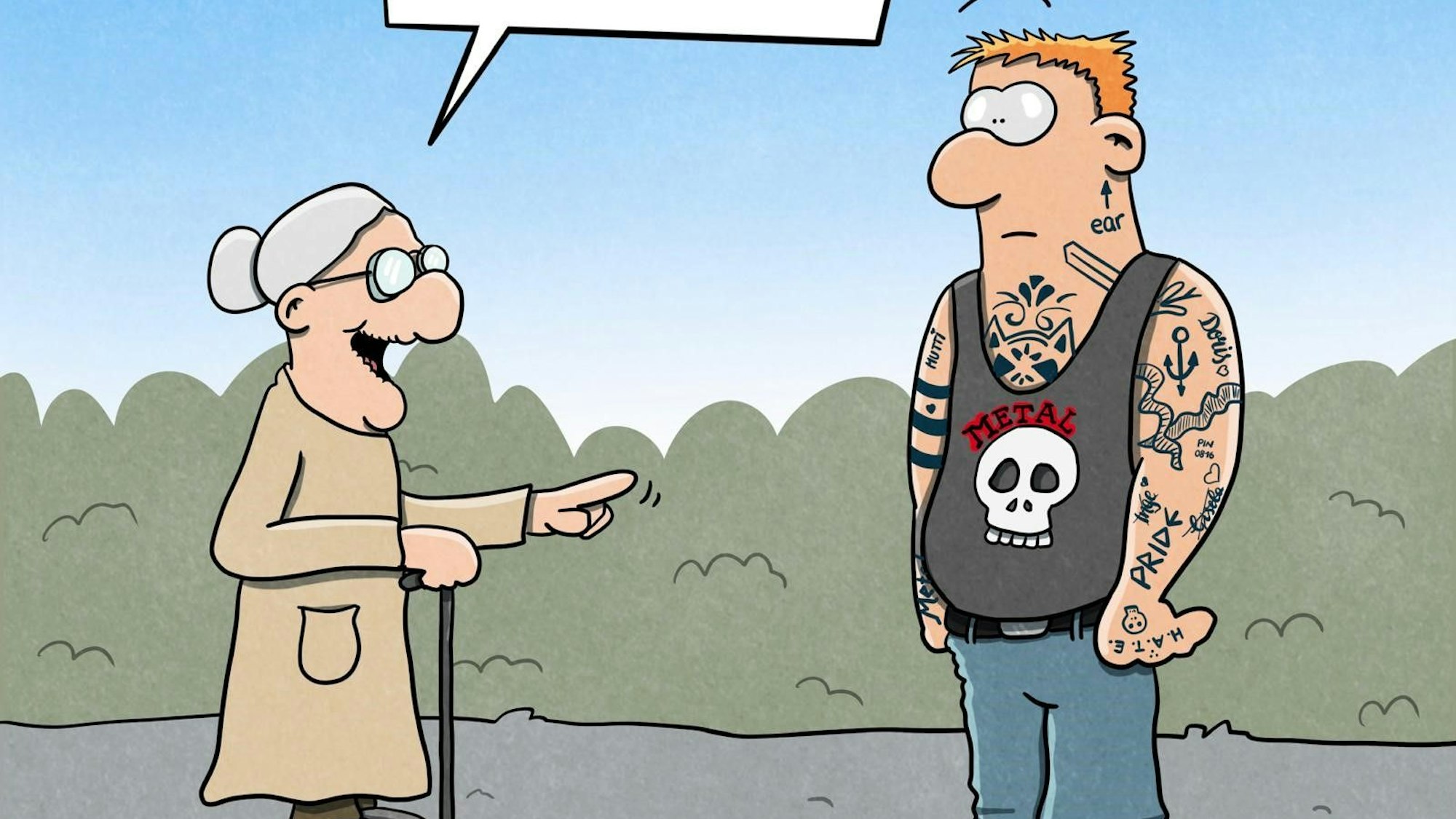 Das Bild zeigt eine Zeichnung von Michel Ley.