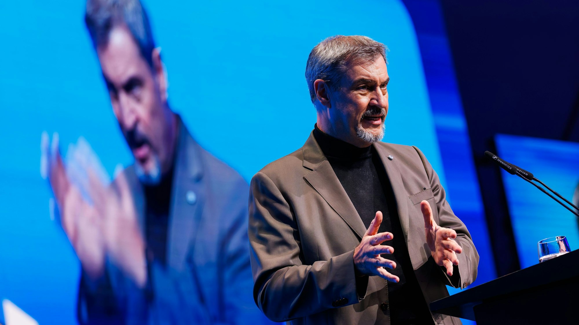 Markus Söder (CSU), Ministerpräsident von Bayern, spricht beim Deutschlandtag der Jungen Union (JU).