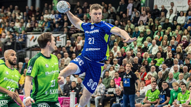 VfL-Spieler Kristjan Horzen in einer Angriffssituation im Spiel gegen Wetzlar.