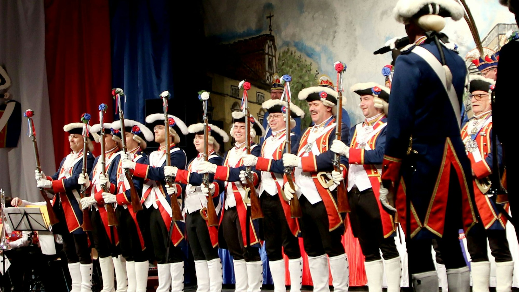 Das Meckenheimer Stadtsoldaten-Corps bei ihrer Sitzungs-Revue Anfang des Jahres.