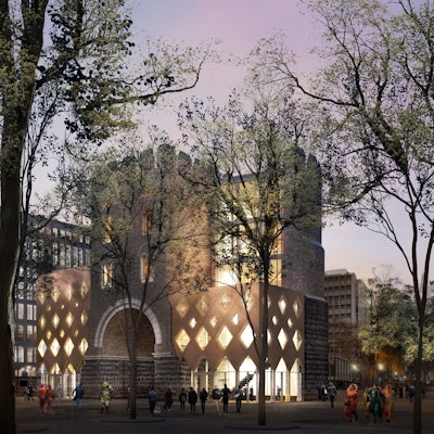 Die Visualisierung zeigt die von der Ehrengarde der Stadt Köln geplanten Anbauten an die Hahnentorburg.