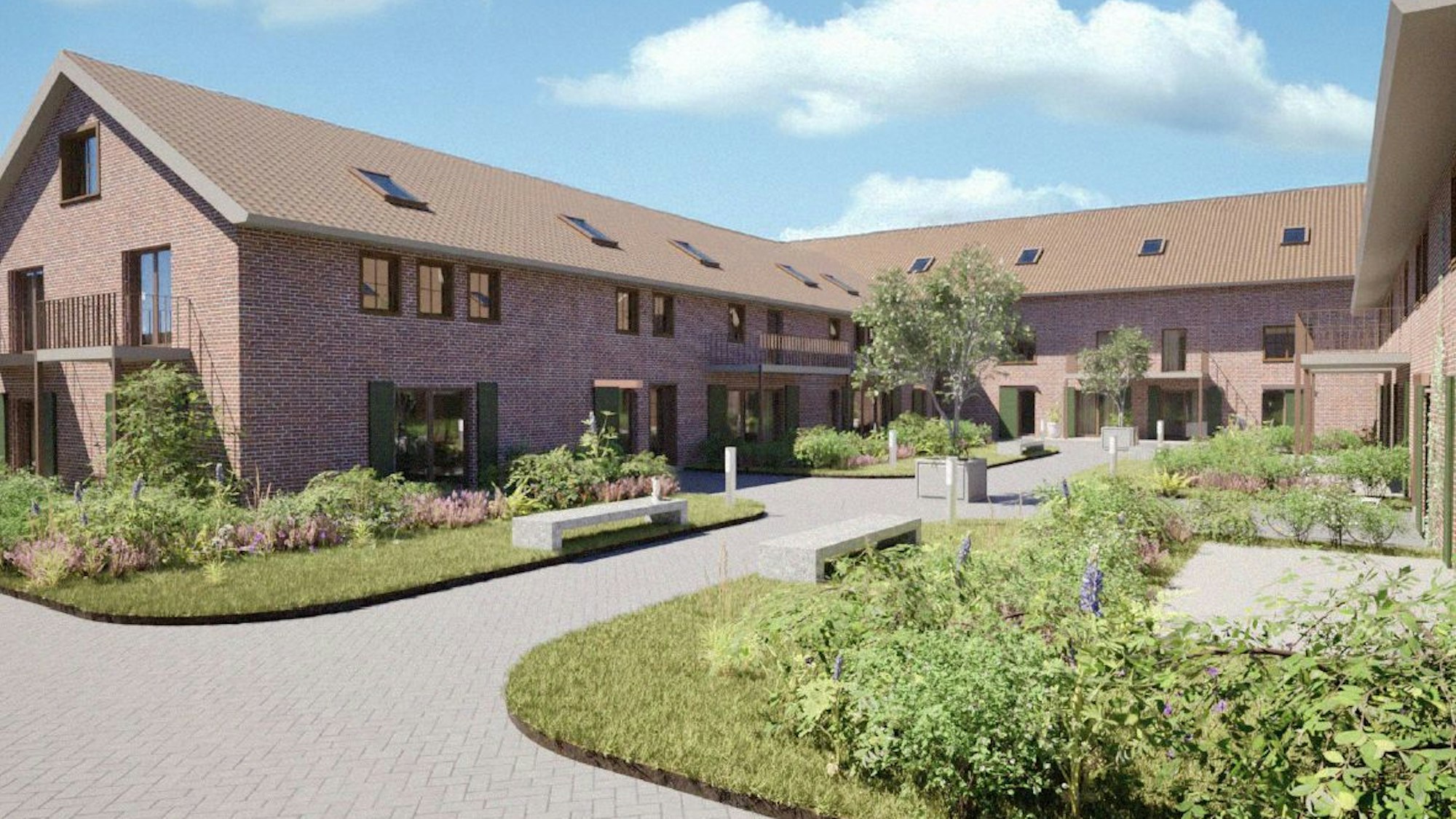 Nach dem Umbau ist das Areal des früheren Steiferhofes autofrei.