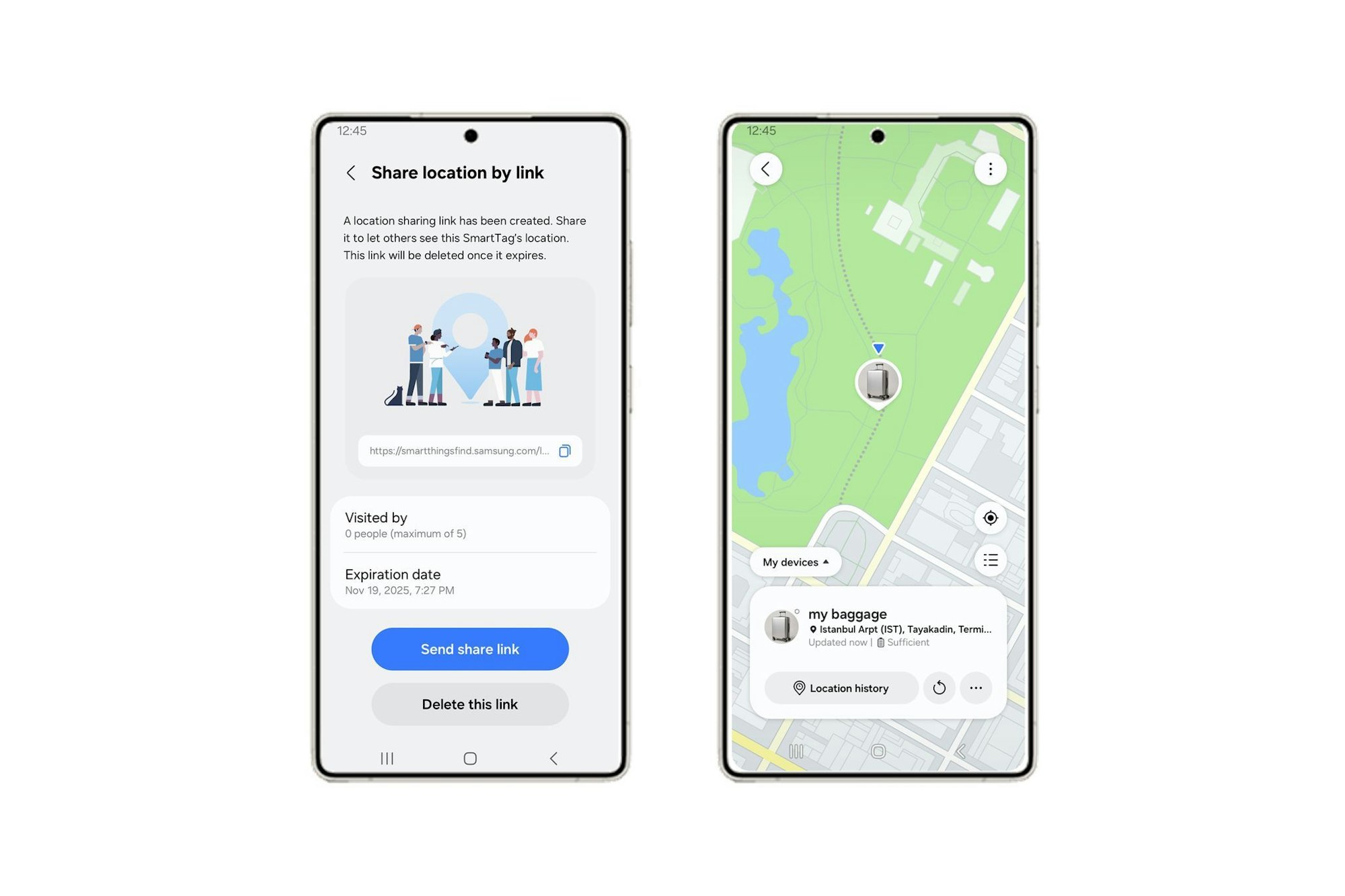 Auch ein Foto des Koffers können Passagiere von Turkish Airlines in der «SmartThings Find»-App hinterlegen.