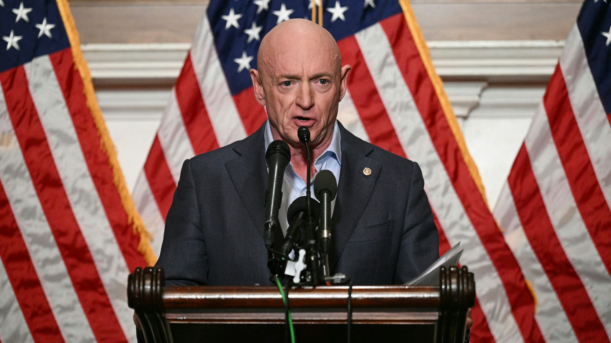 Mark Kelly bei einer Pressekonferenz am Montag im US-Kapitol. (Archivbild)