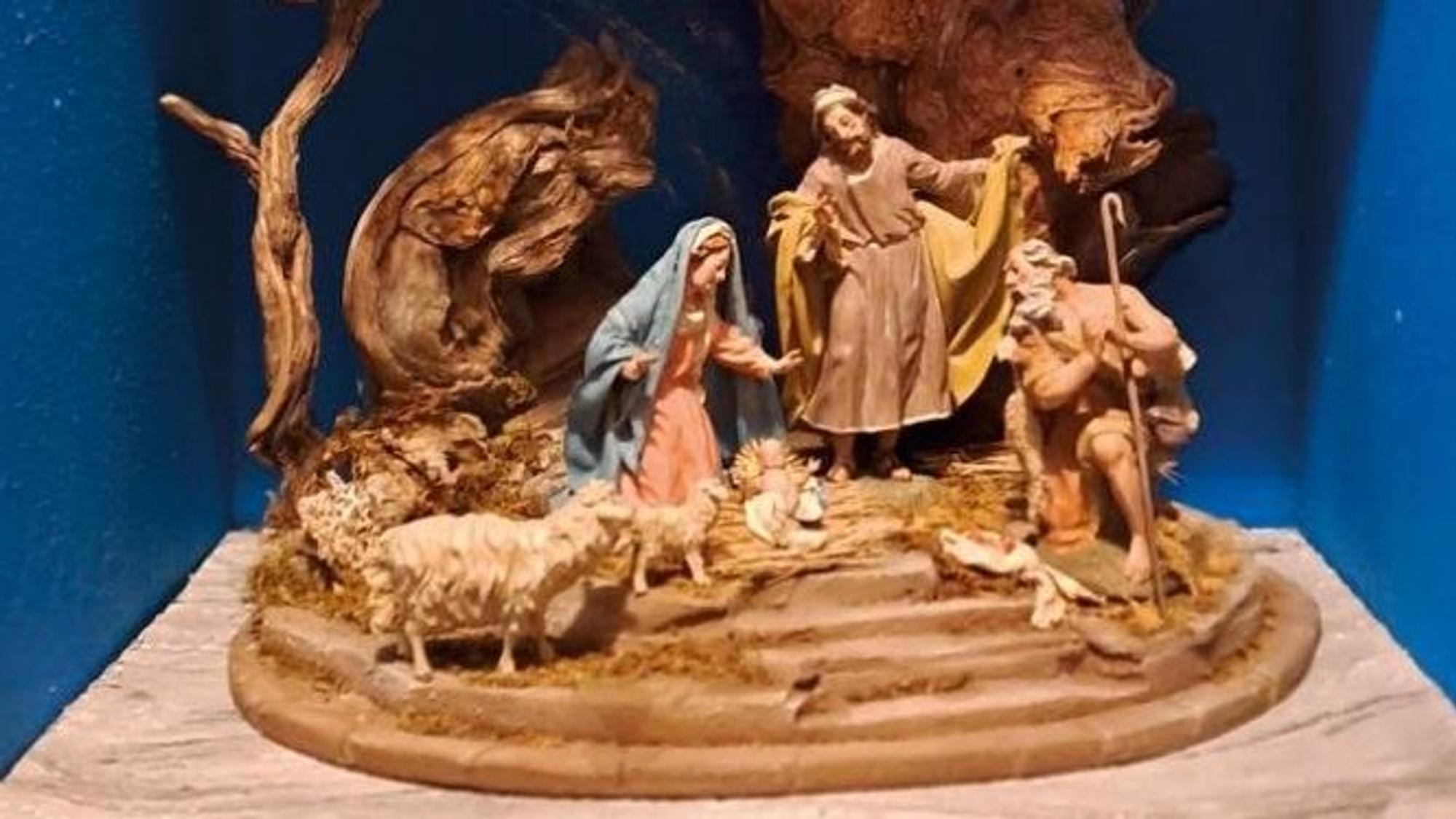 Eine Weihnachtskrippe.