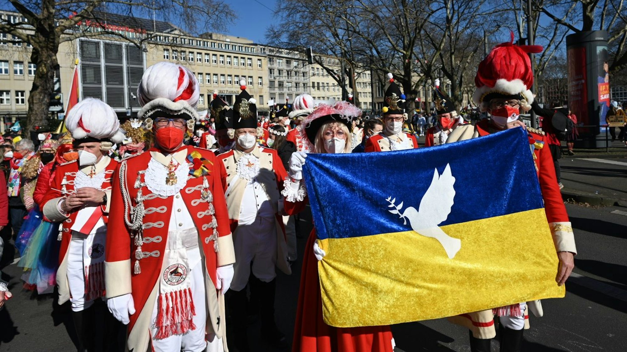 Anstelle eines Rosenmontagszugs fand 2022 eine Friedensdemo als Reaktion auf die russische Invasion statt.