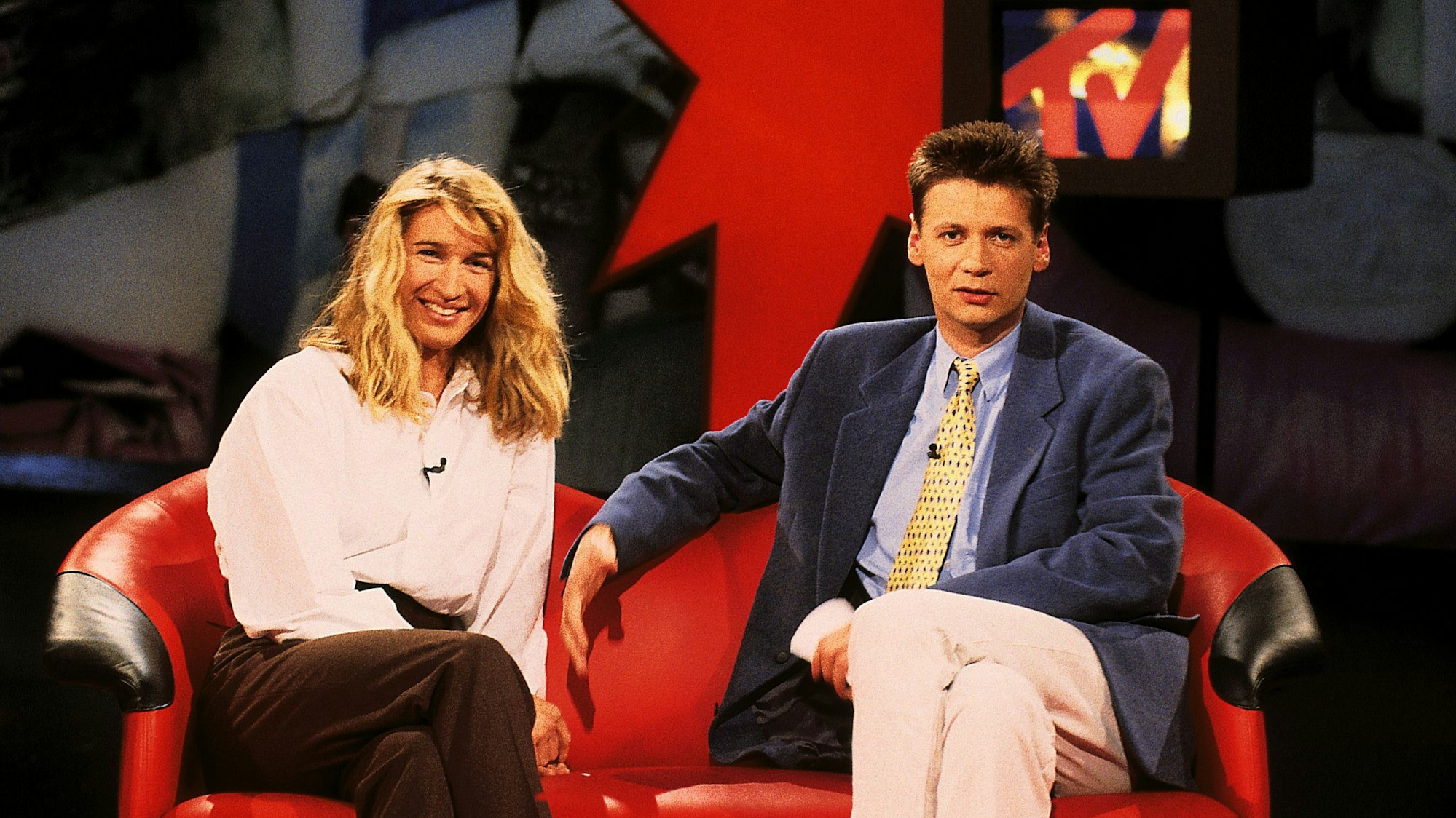 Ein Höhepunkt des Jahres '95: Das Interview des Moderators Günther Jauch mit dem Tennisstar Steffi Graf.