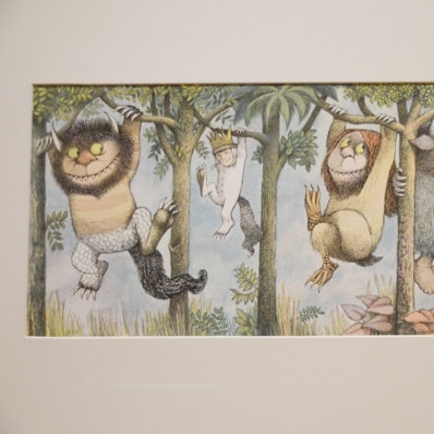 Eine Zeichnung kleiner Monster, die an Bäumen hangeln.