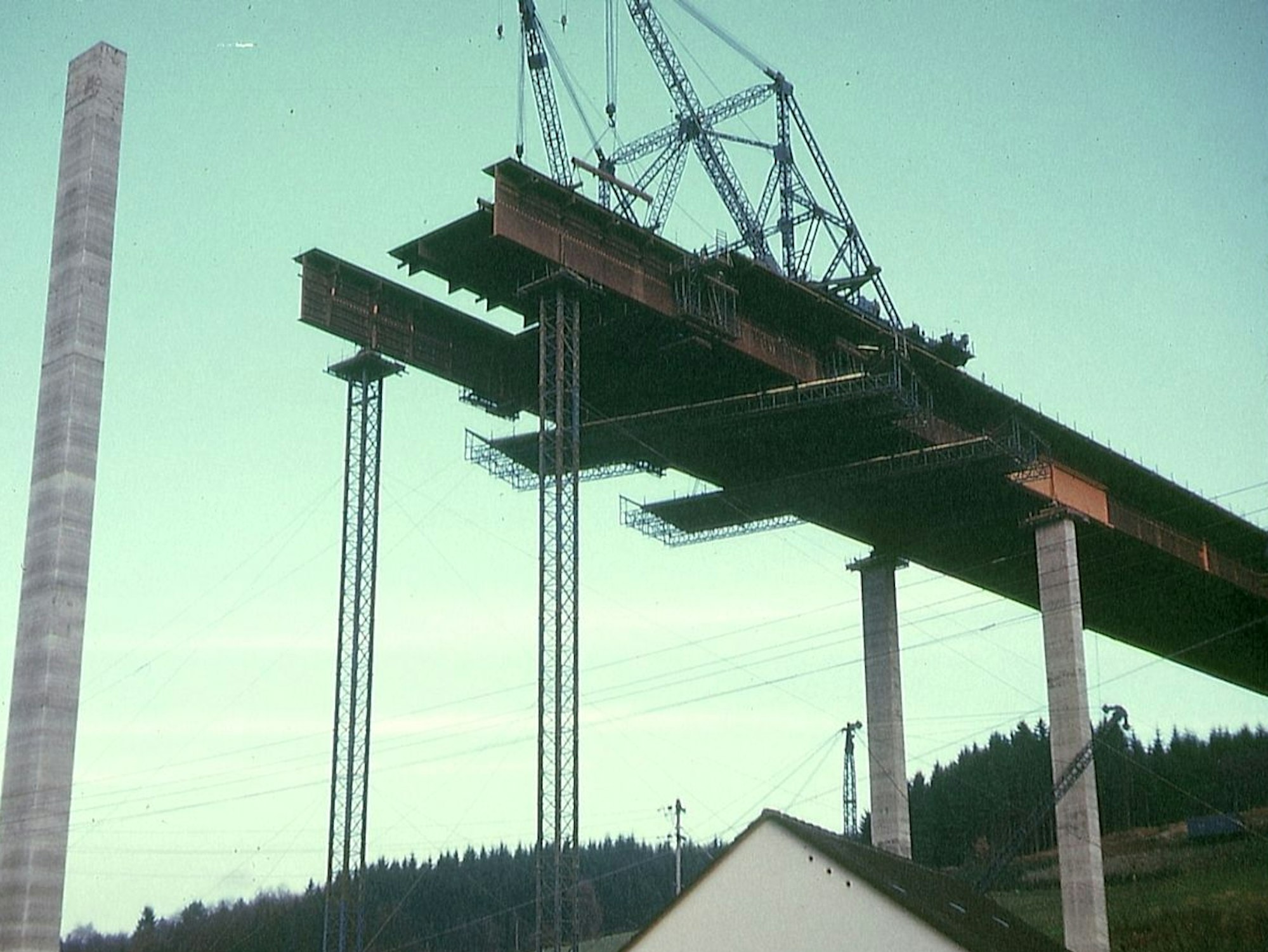 Foto vom Bau der Wiehltalbrücke.