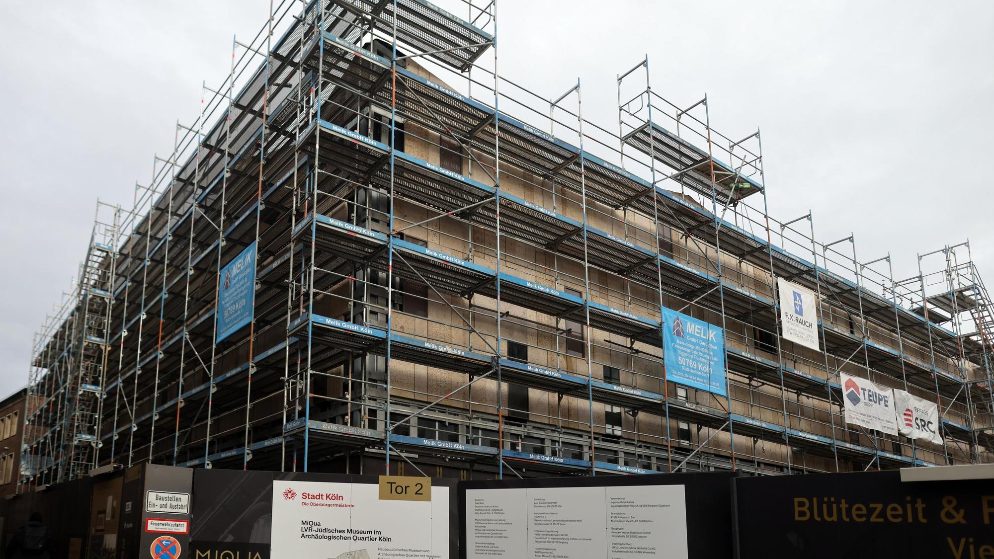 Die Baustelle der Miqua in Köln